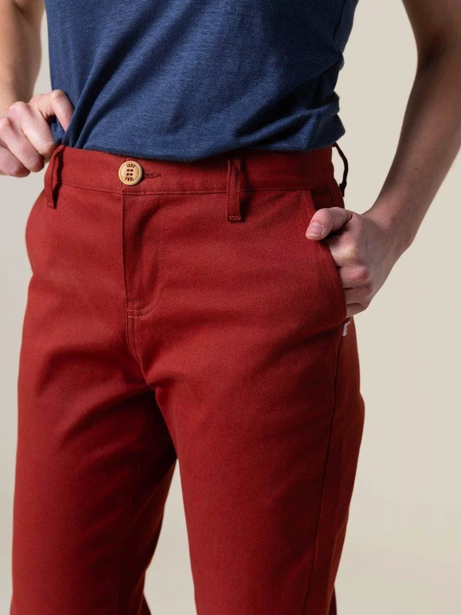 1083 femme chino 263N filidenim flex coton bio terracotta l armoire poethique 4