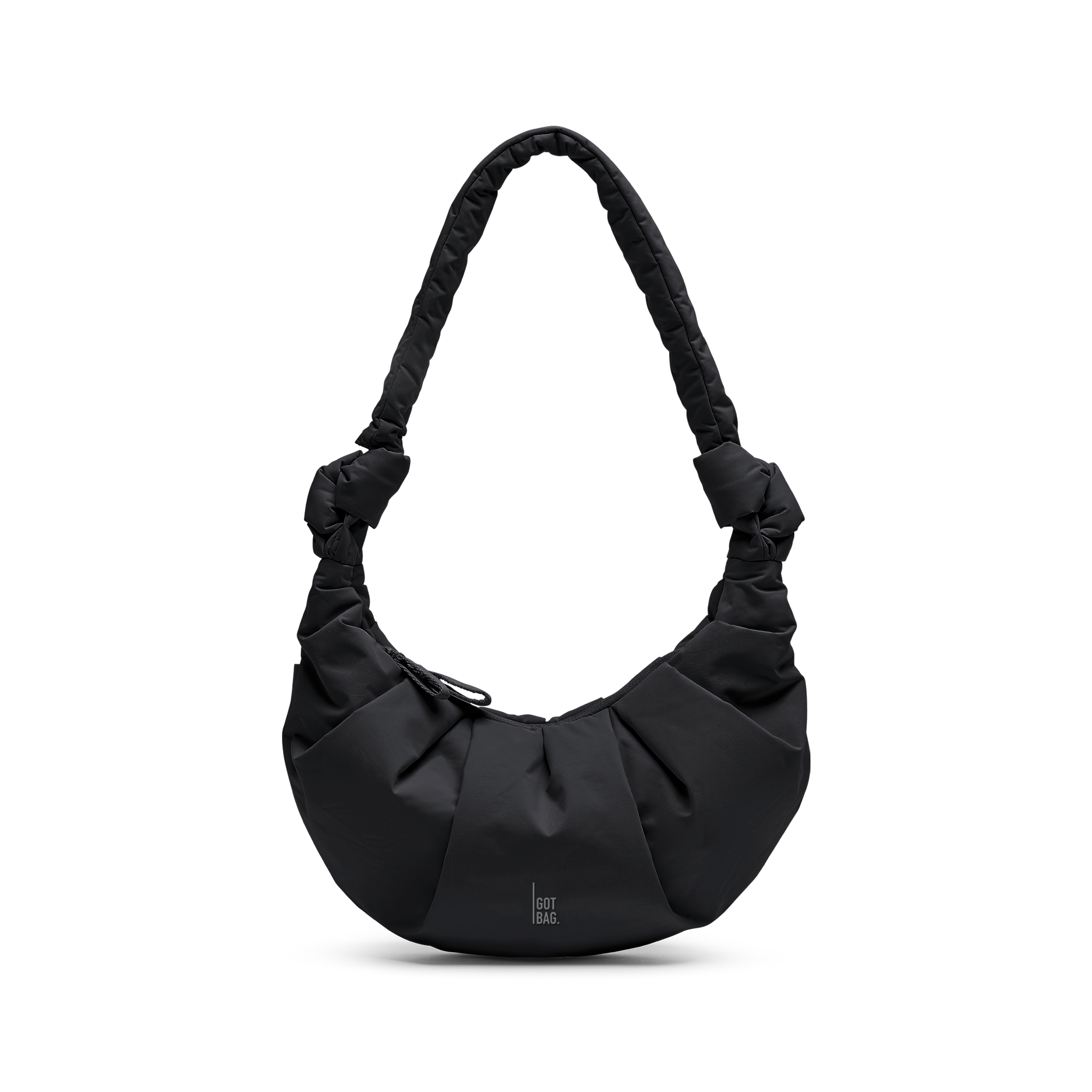 PLEAT MOON BAG SMALL black 01 front shadow