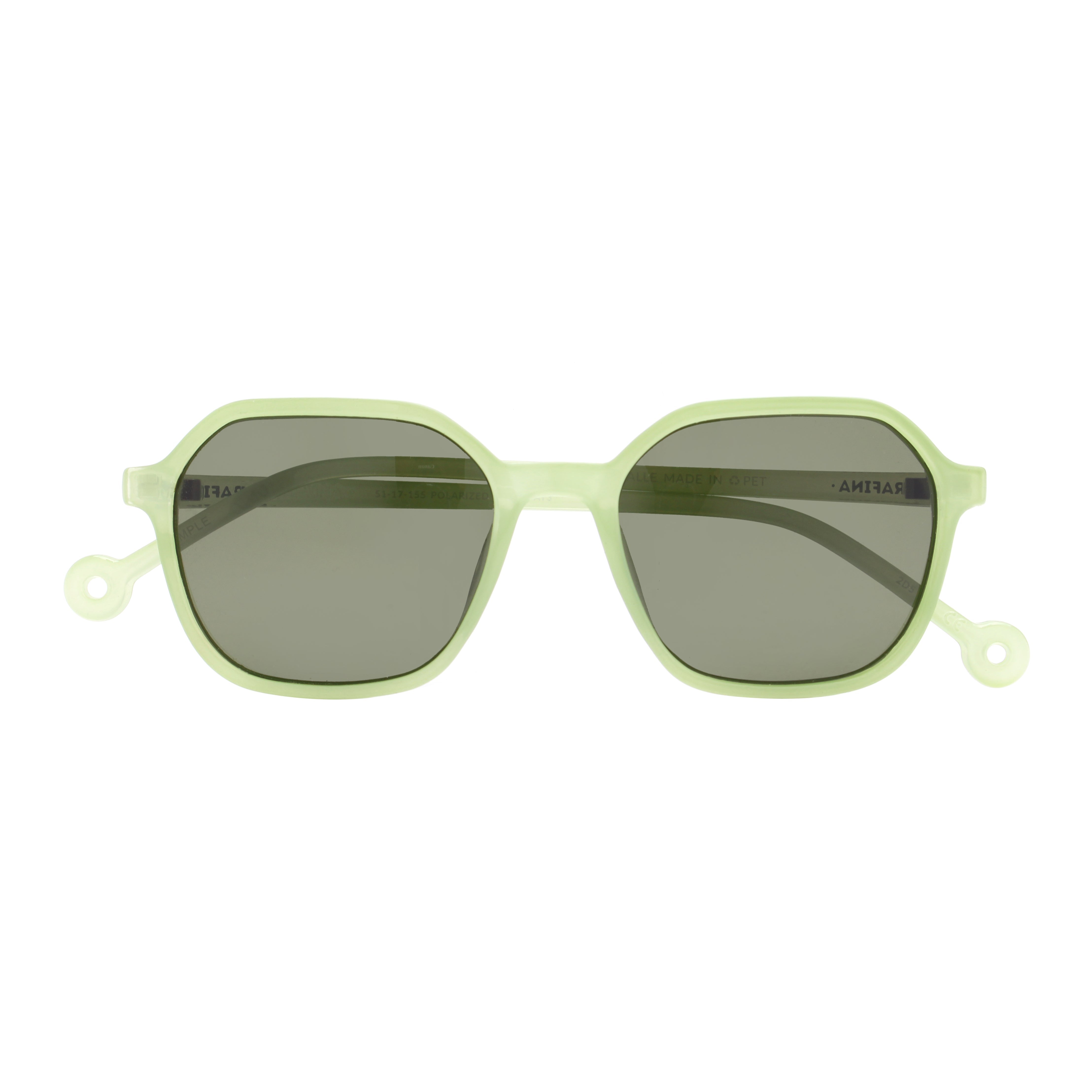 lunettes de soleil en bouteilles de plastique recycles vallee light lime pepper green vert ple parafina unisexe lunettes vallee bouteille recyclee vert l armoire poethique 2