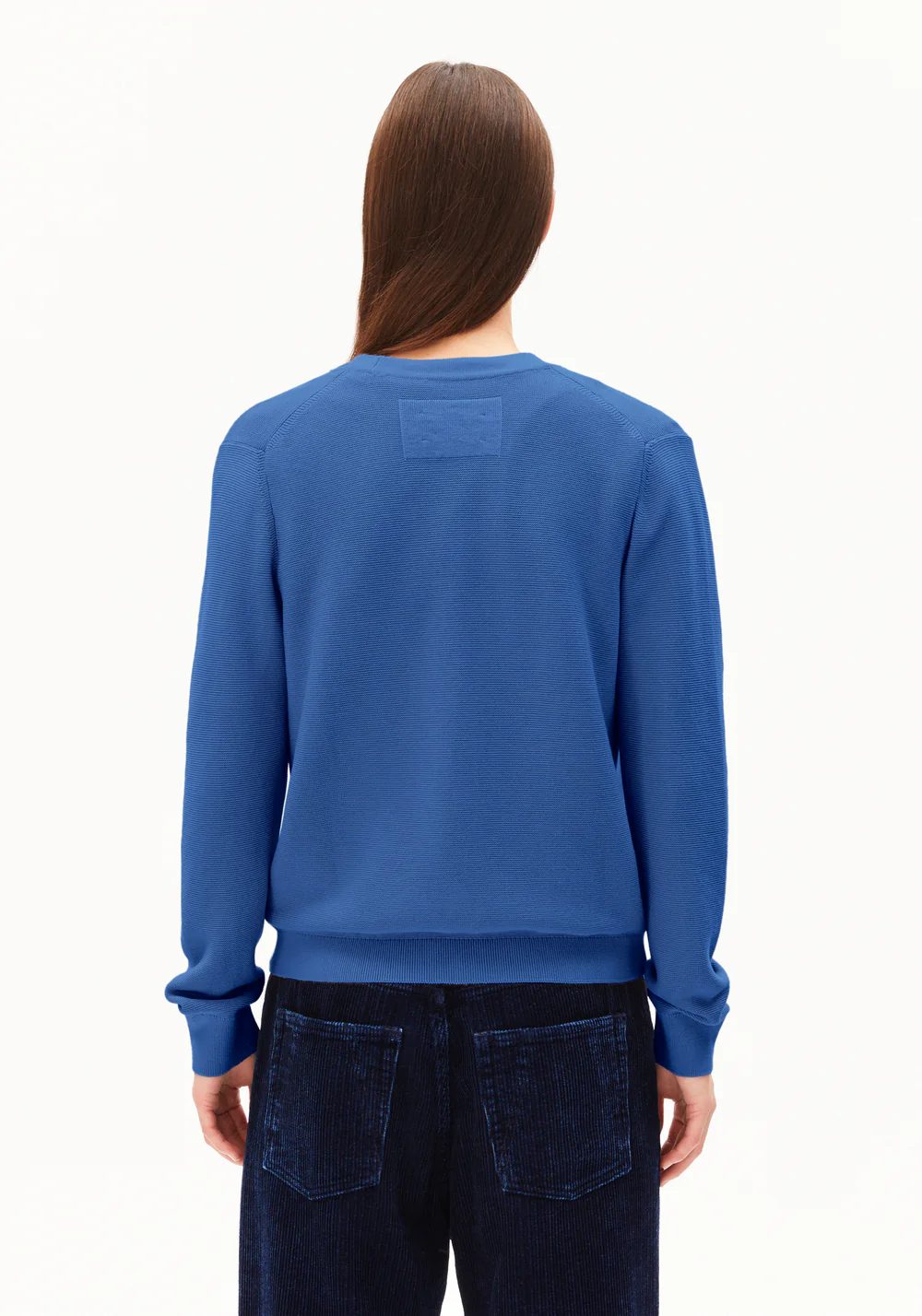 armedangels femme cardigan menaal links links coton bio bleu l armoire poethique  2