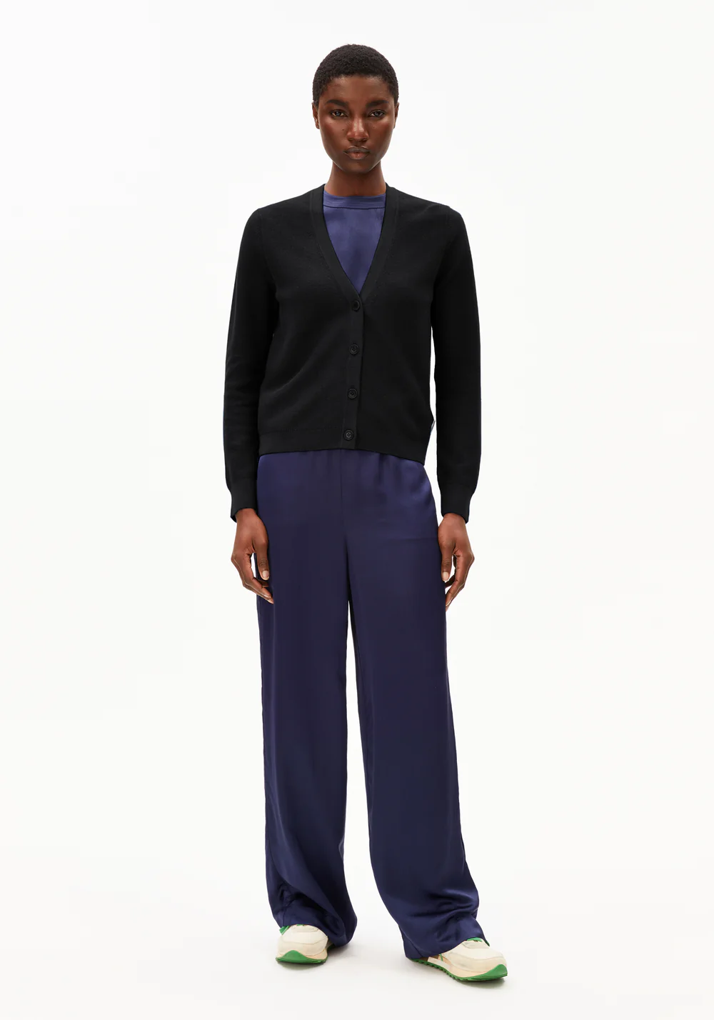 armedangels femme cardigan menaal links links coton bio noir l armoire poethique 5