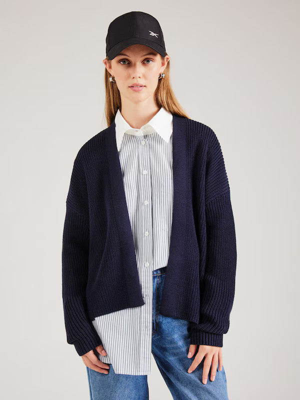 armedangels femme cardigan valentinaa coton bio bleu marine l armoire poethique  3