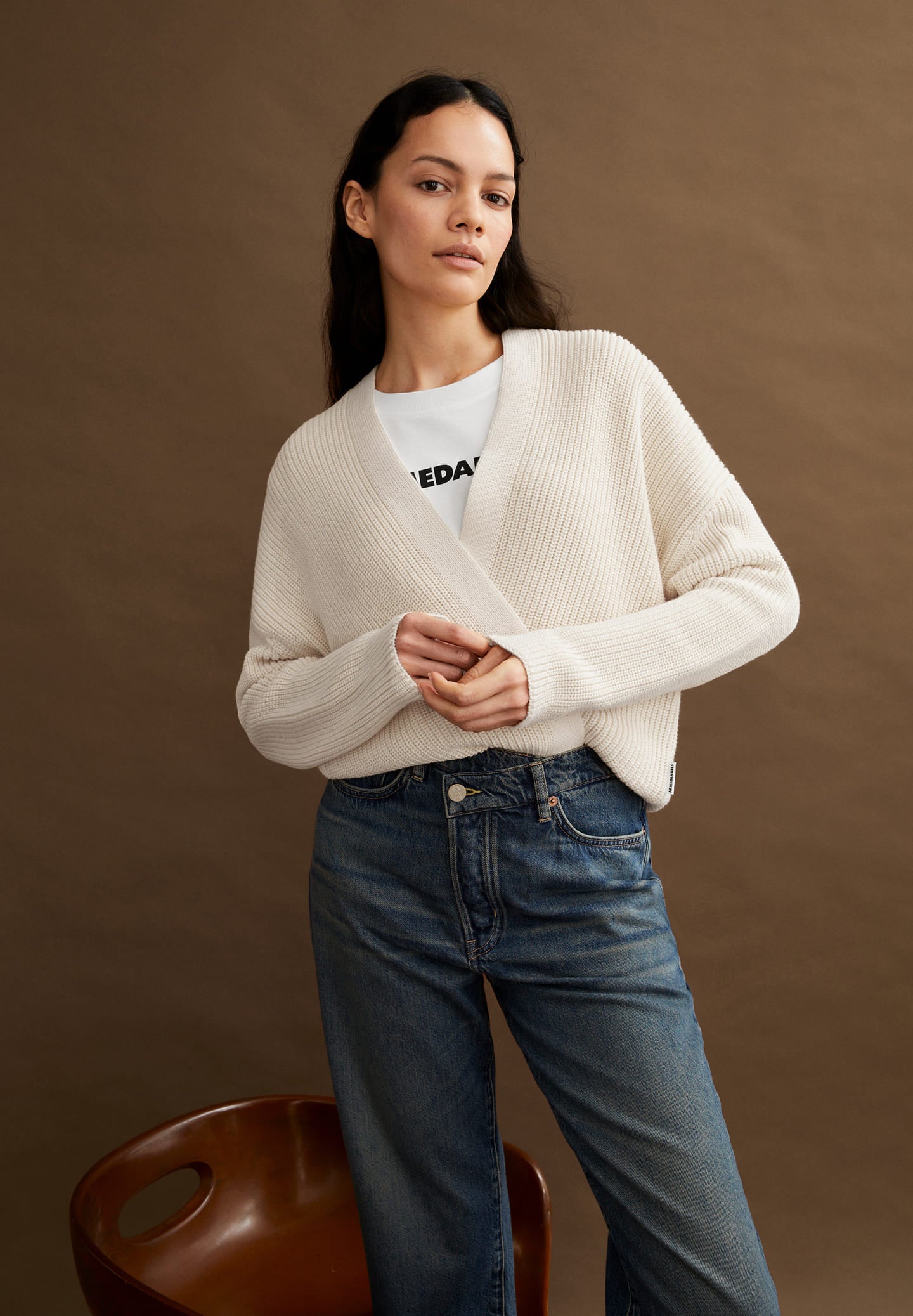 Cardigan en coton bio valentinaa · crème