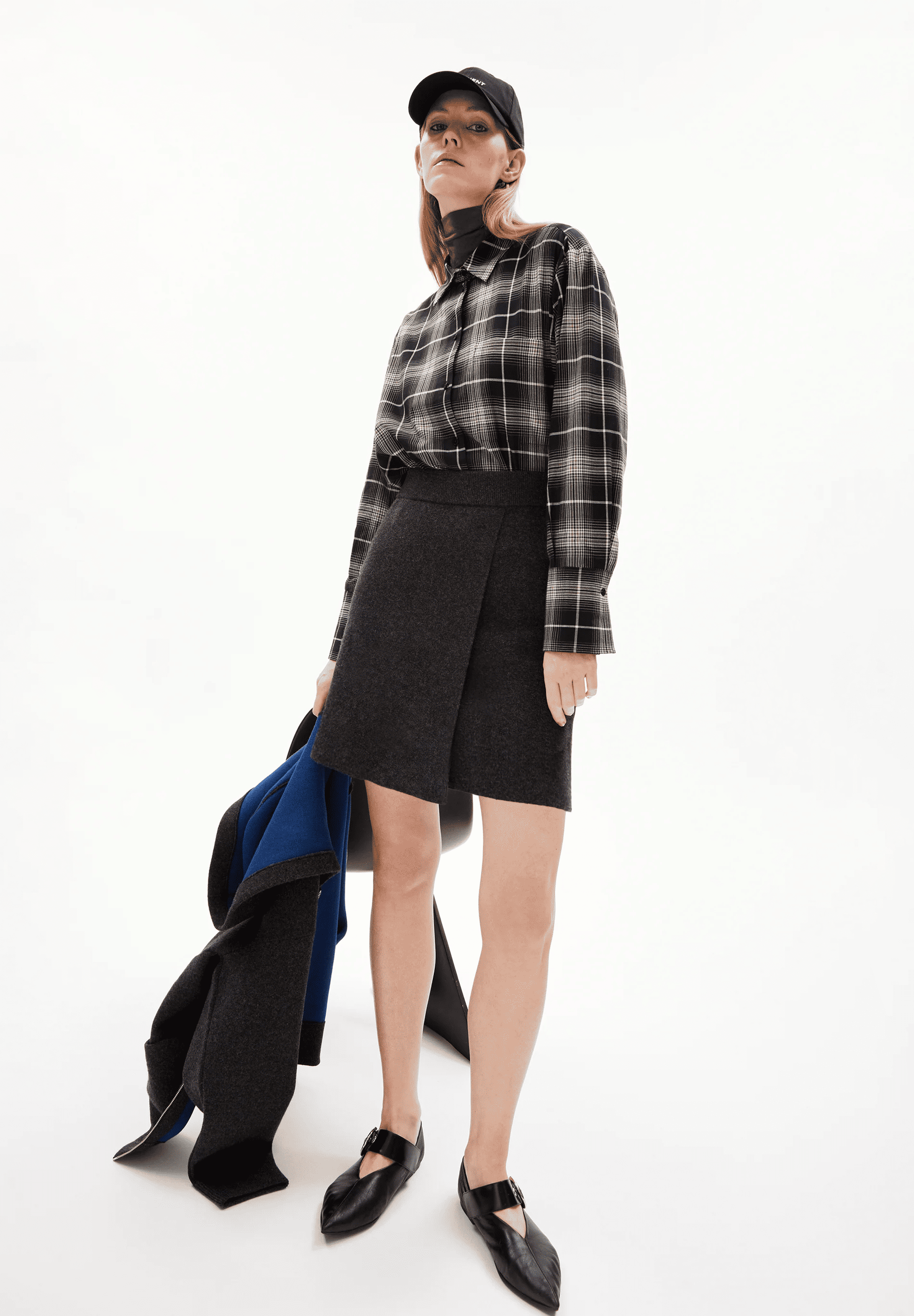 armedangels femme jupe darlaa coton bio laine bio gris anthracite l armoire poethique 3