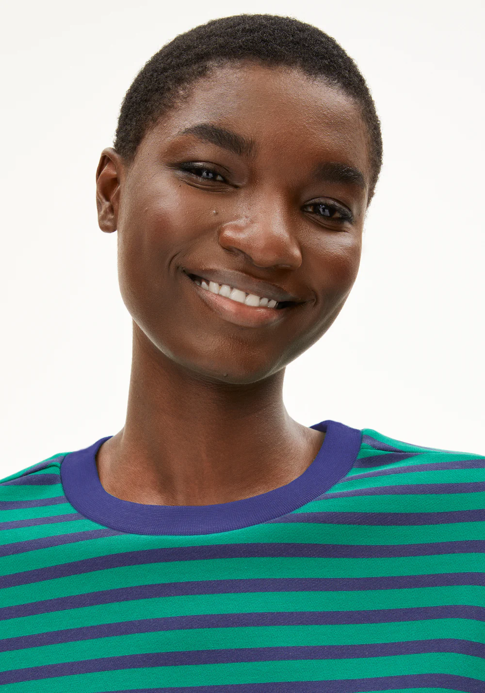 armedangels femme mariniere frankaa maarlen stripe coton bio vert bleu l armoire poethique 4