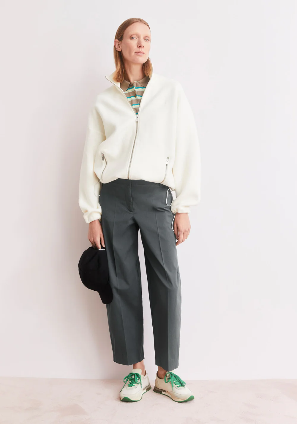 armedangels femme pantalon barrel leg twill coton bio gris l armoire poethique 4