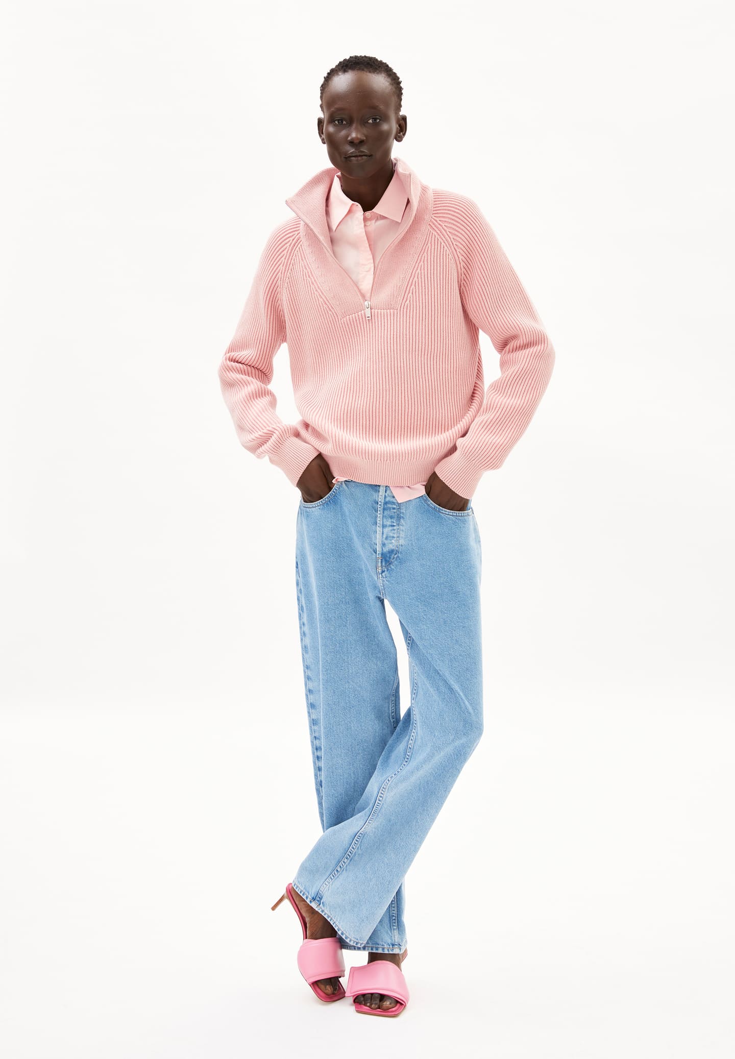 armedangels femme pull ronyiaas coton bio rose l armoire poethique 7