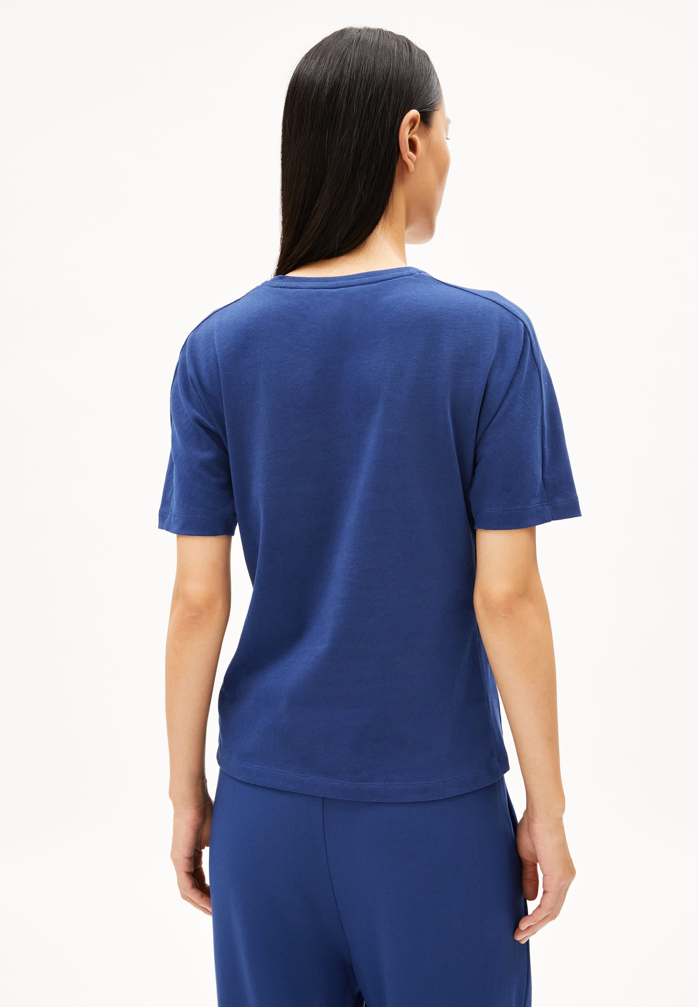 armedangels femme t shirt frodinaa coton bio bleu l armoire poethique 6