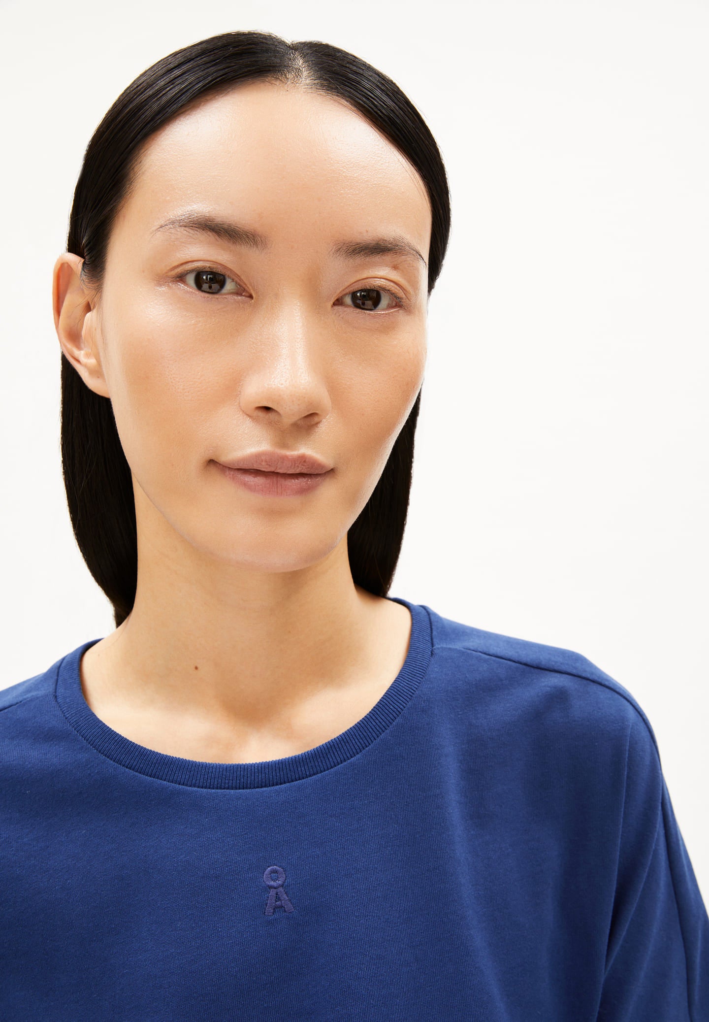 armedangels femme t shirt frodinaa coton bio bleu l armoire poethique 8