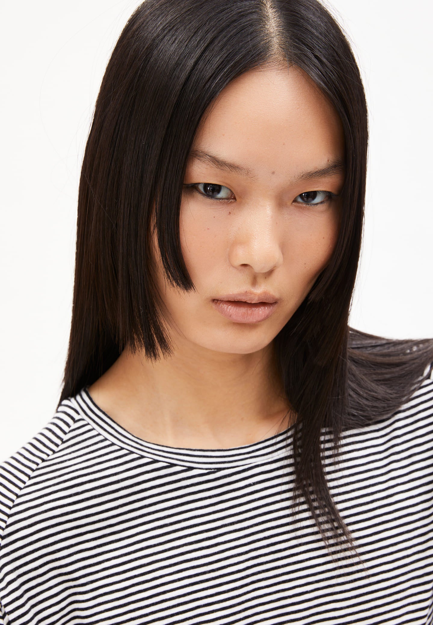 armedangels femme t shirt oneliaa lovely stripes coton bio noir l armoire poethique  3