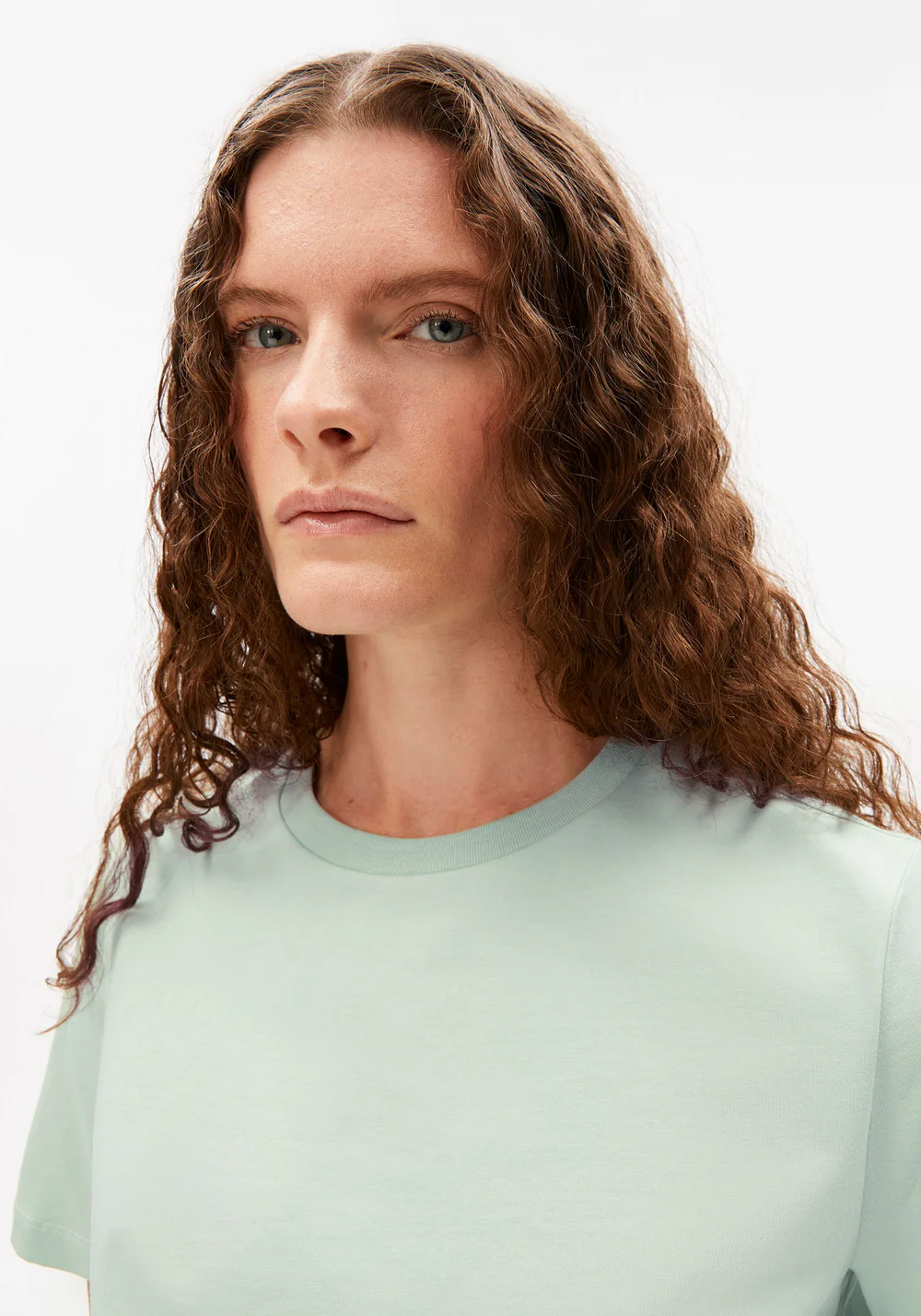 armedangels femme tee shirt lualaa coton bio vert clair l armoire poethique 4