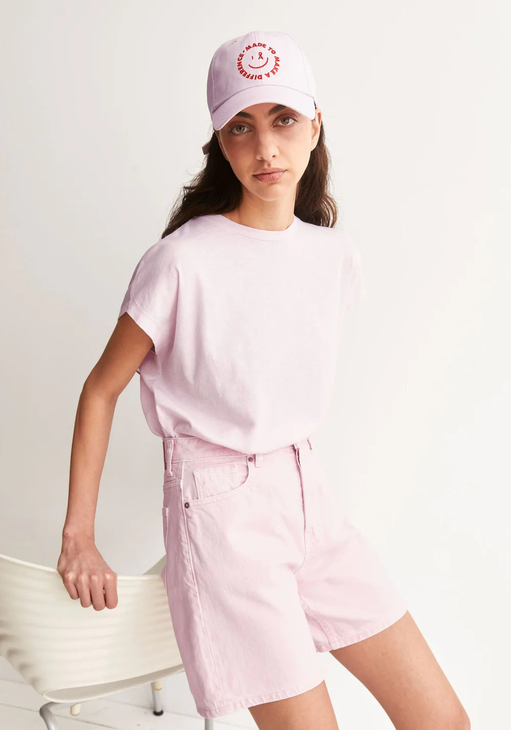 armedangels femme tee shirt slub jersey coton bio rose l armoire poethique 4