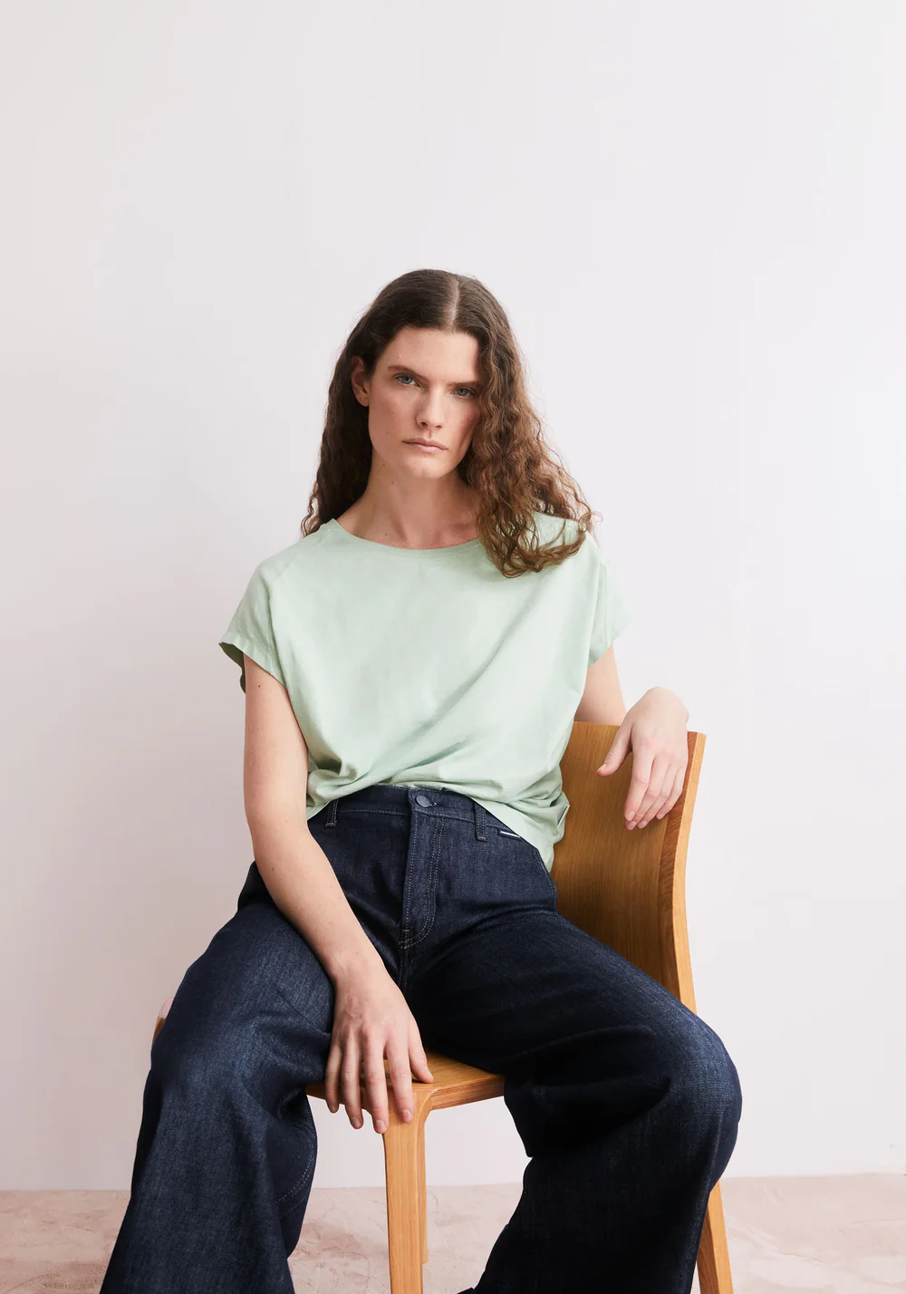 armedangels femme tee shirt slub jersey coton bio vert l armoire poethique 4