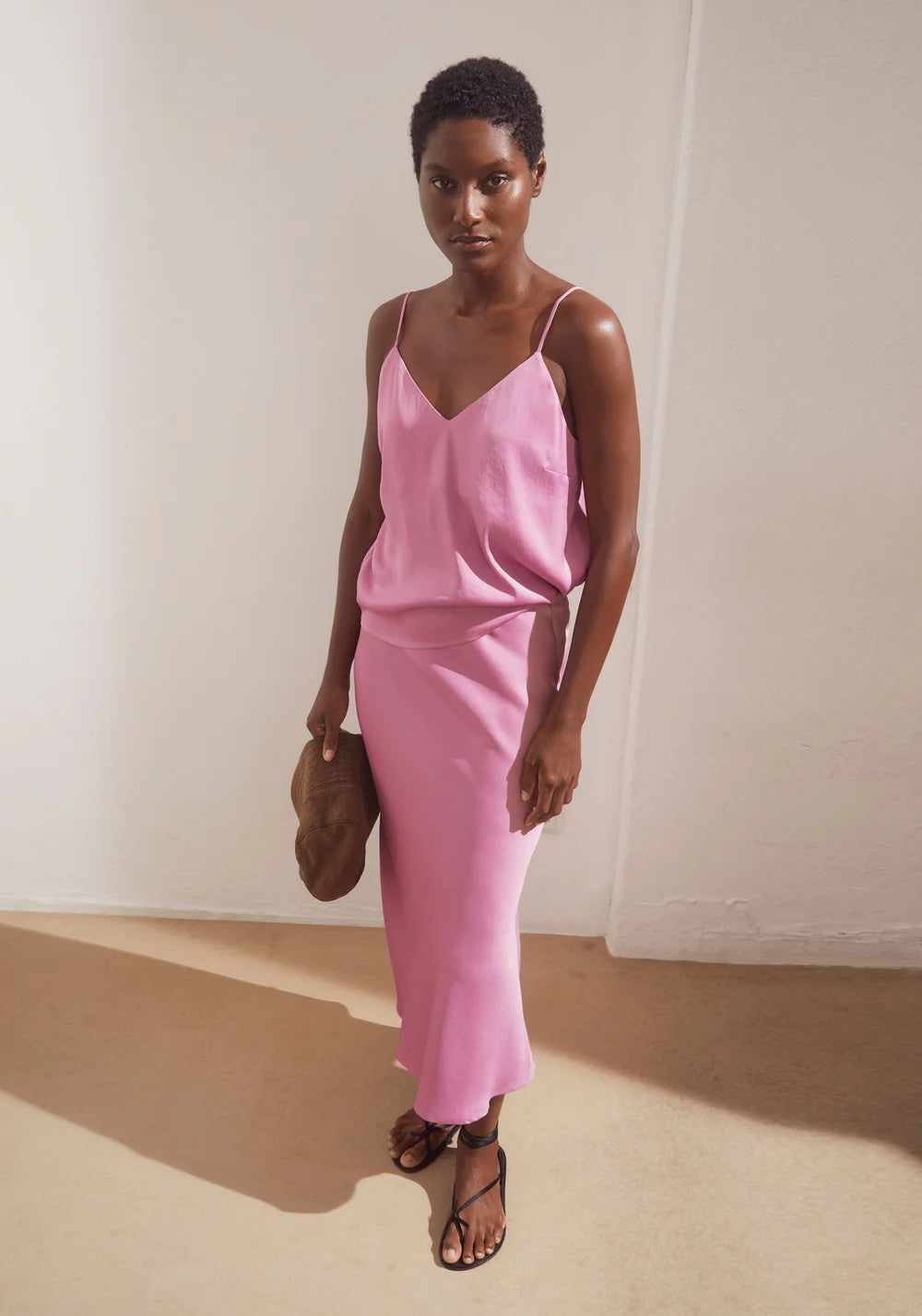 armedangels femme top satin spaguetti acetate rose l armoire poethique 4