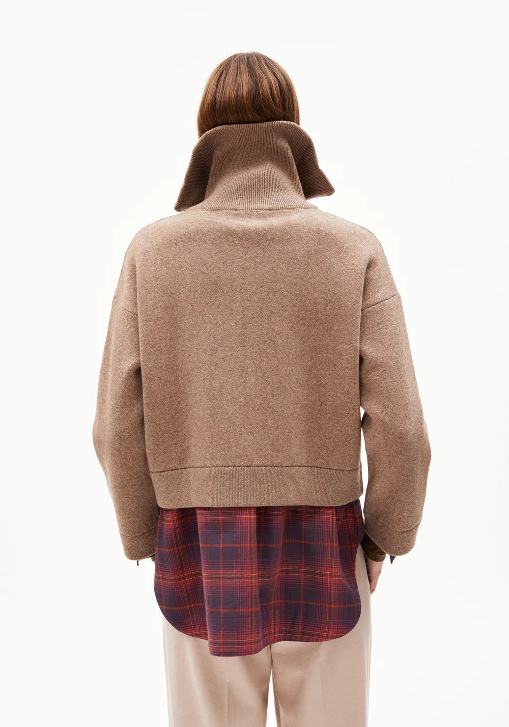 armedangels femme veste joaniaas coton bio laine bio beige cannelle l armoire poethique 2