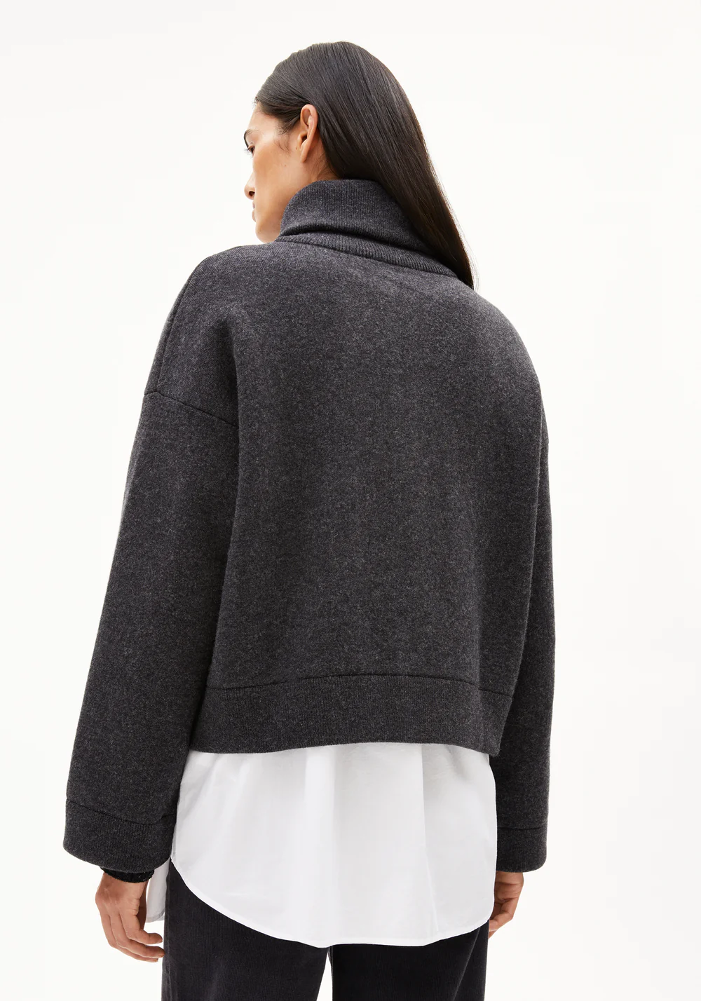 armedangels femme veste zippee joaniaas coton bio laine bio gris anthracite l armoire poethique 2