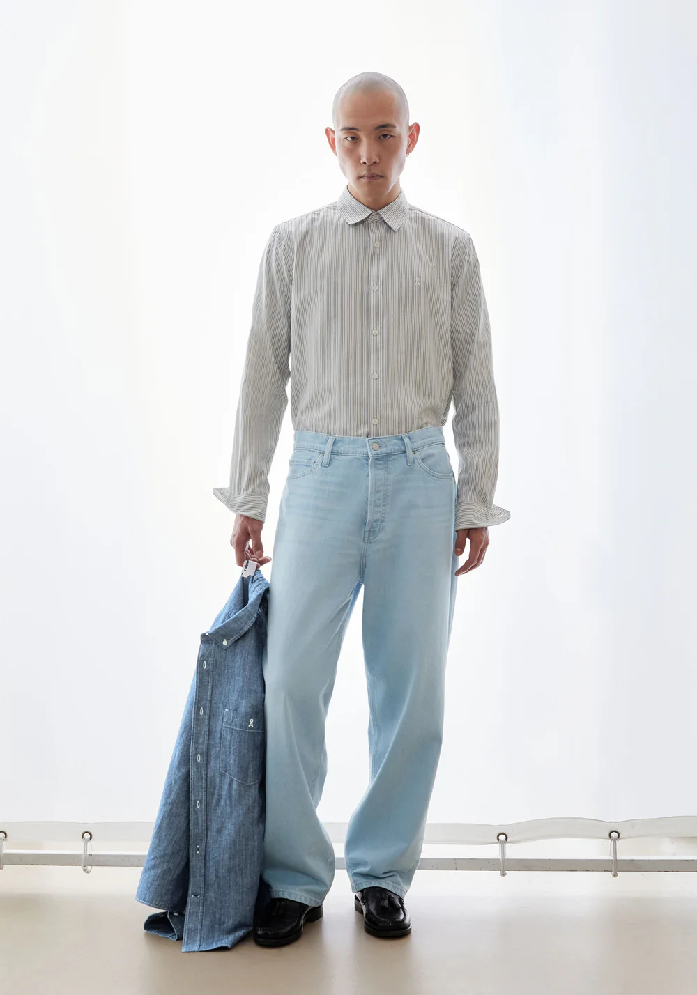 armedangels homme chemise coton bio blanc vert l armoire poethique 3