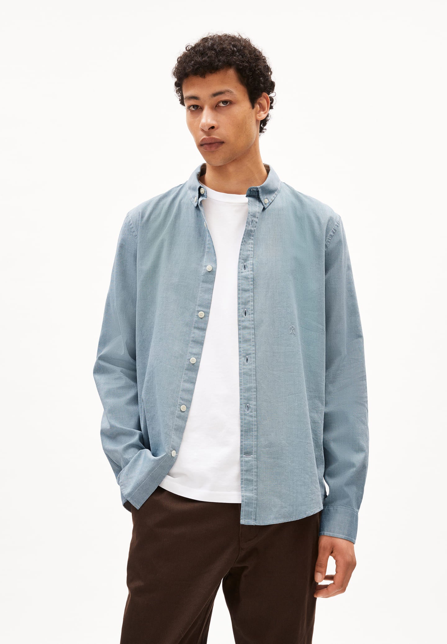 Quaasa organic cotton shirt · teal blue