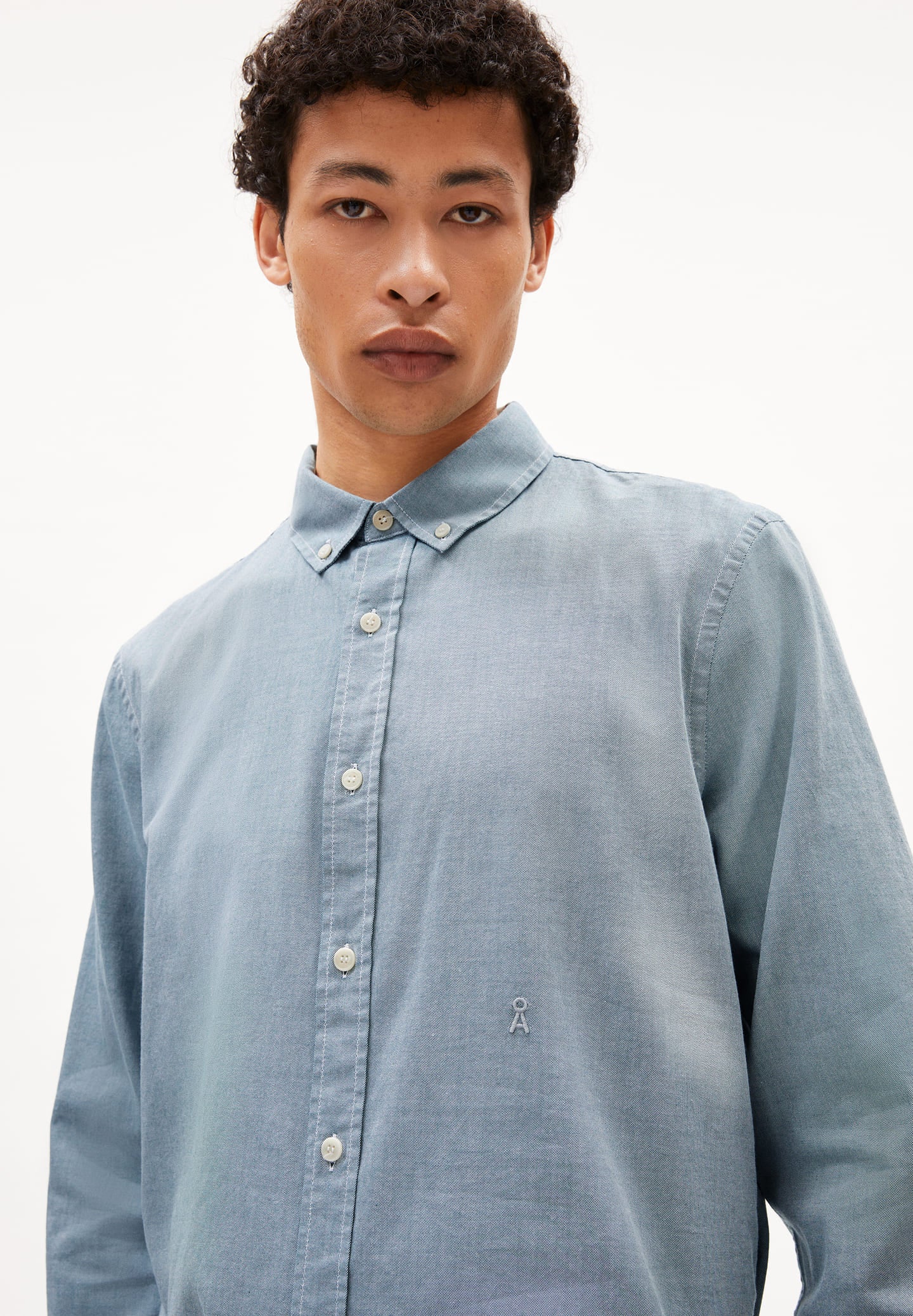 Quaasa organic cotton shirt · teal blue