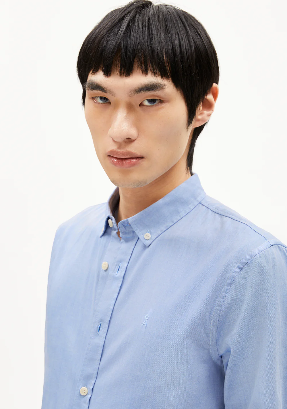 armedangels homme chemise quaasa coton bio bleu l armoire poethique 4