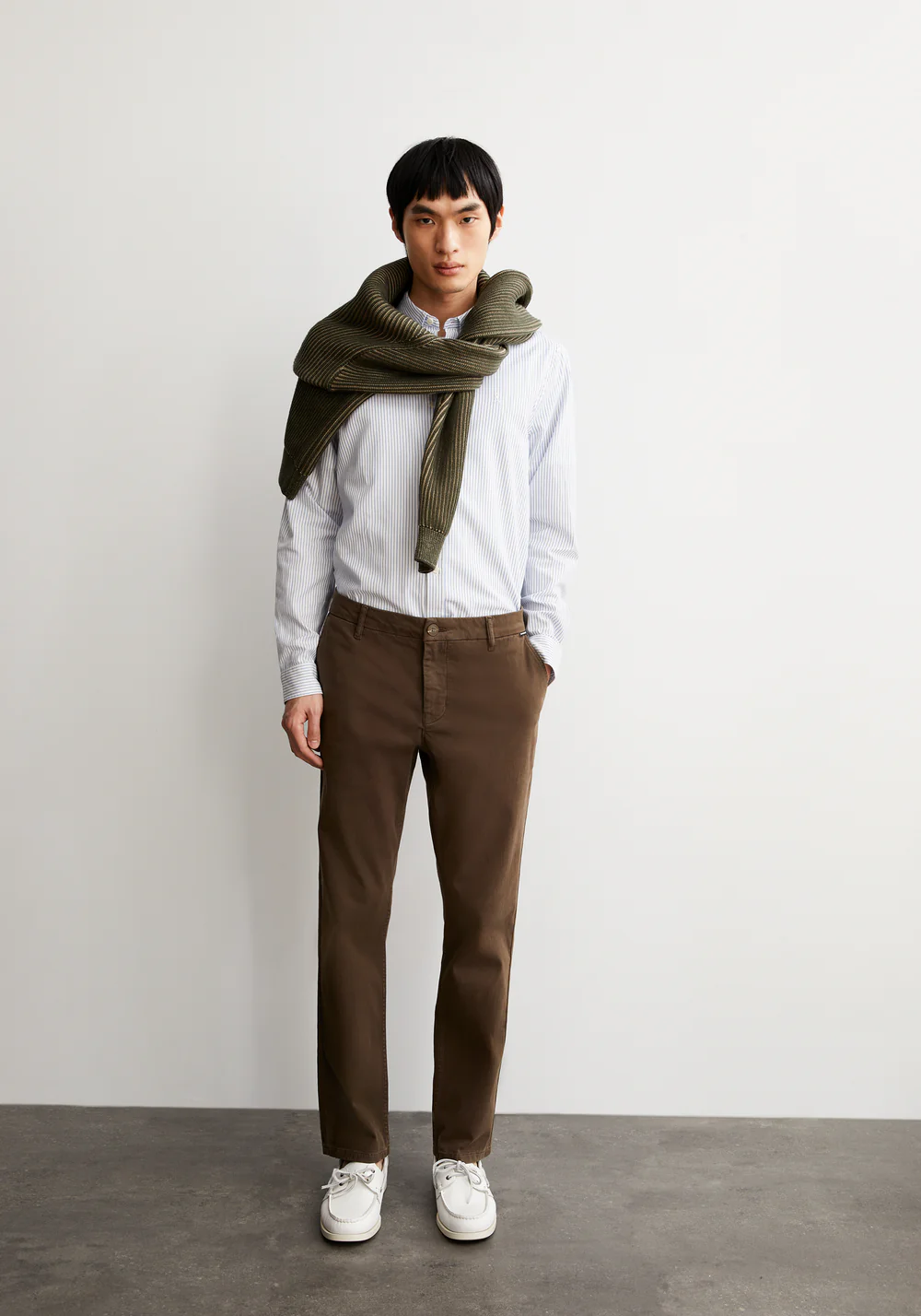 armedangels homme pantalon chino aaster coton bio kaki l armoire poethique  3