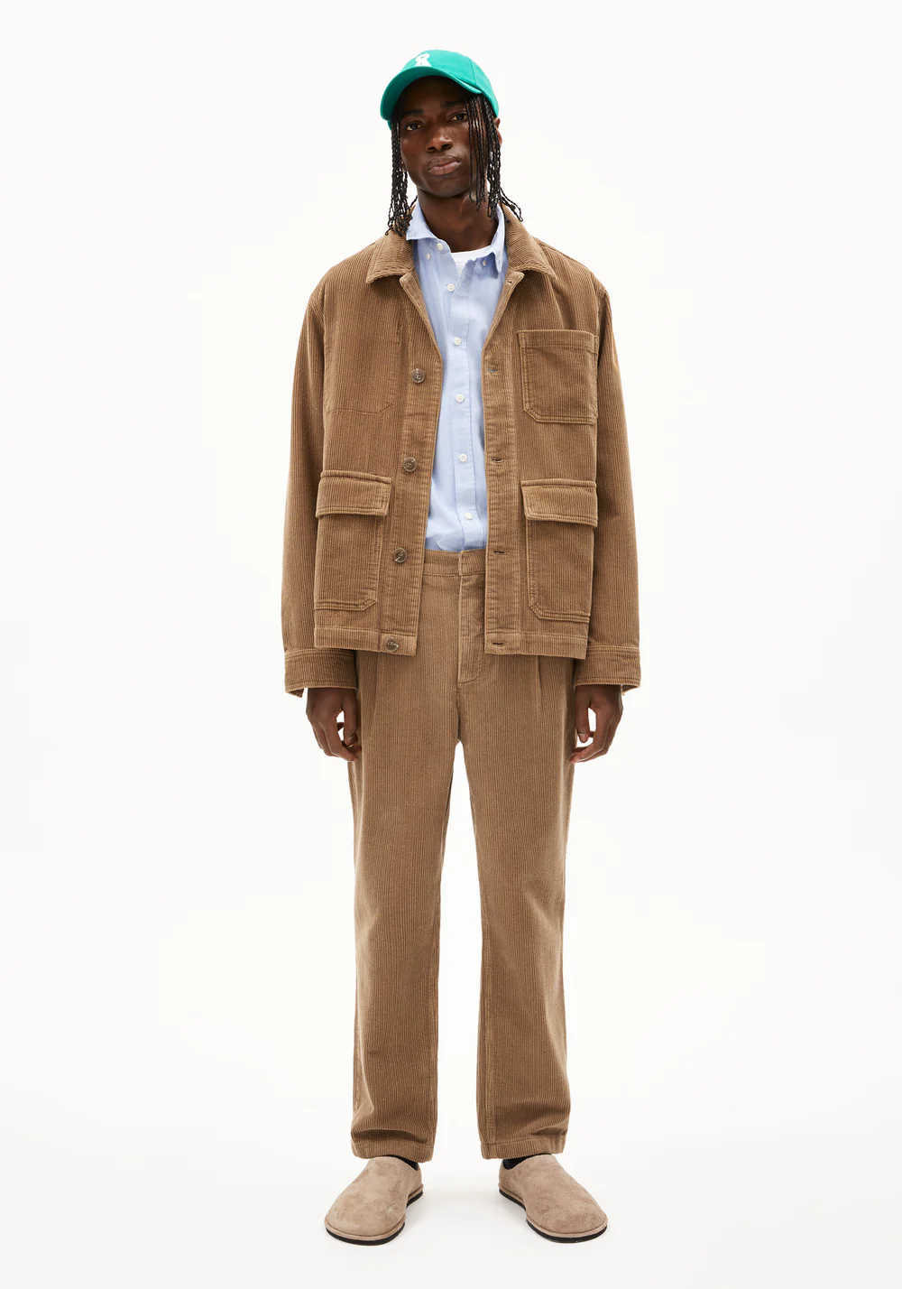 armedangels homme pantalon pinces araanio velours coton bio beige l armoire poethique 5