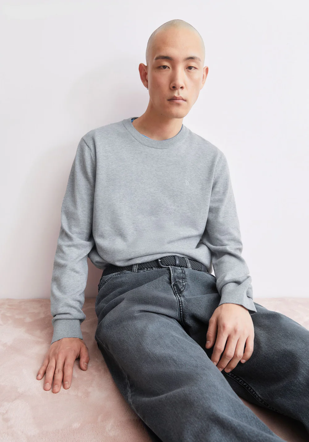 armedangels homme pull loukaa knit coton bio gris l armoire poethique 3