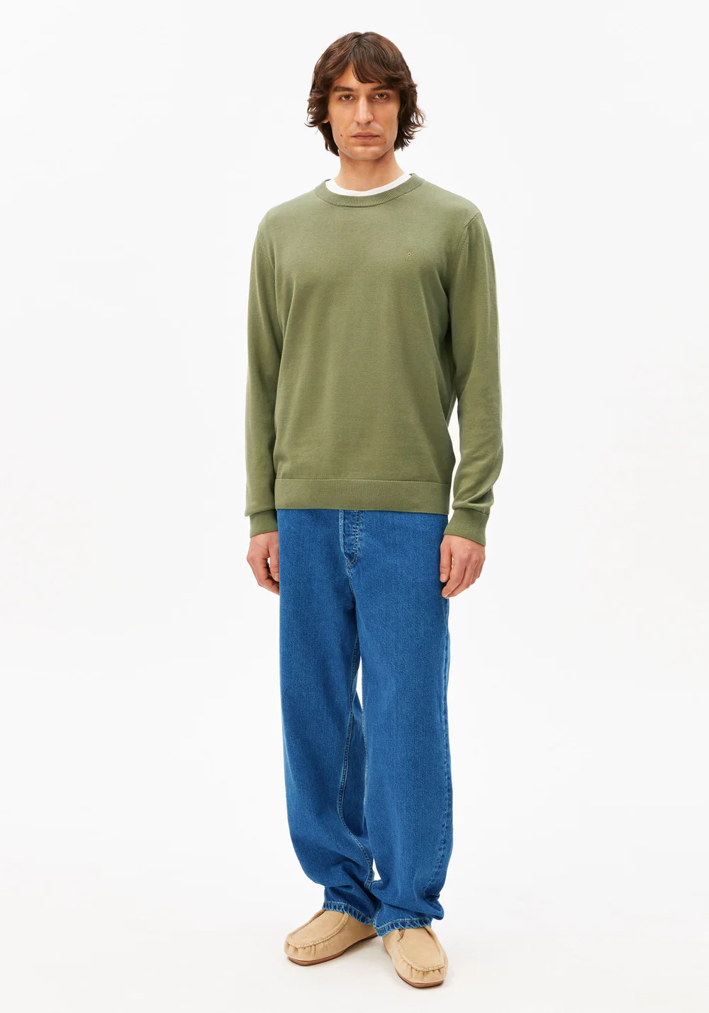 armedangels homme pull loukaa knit coton bio vert l armoire poethique 1