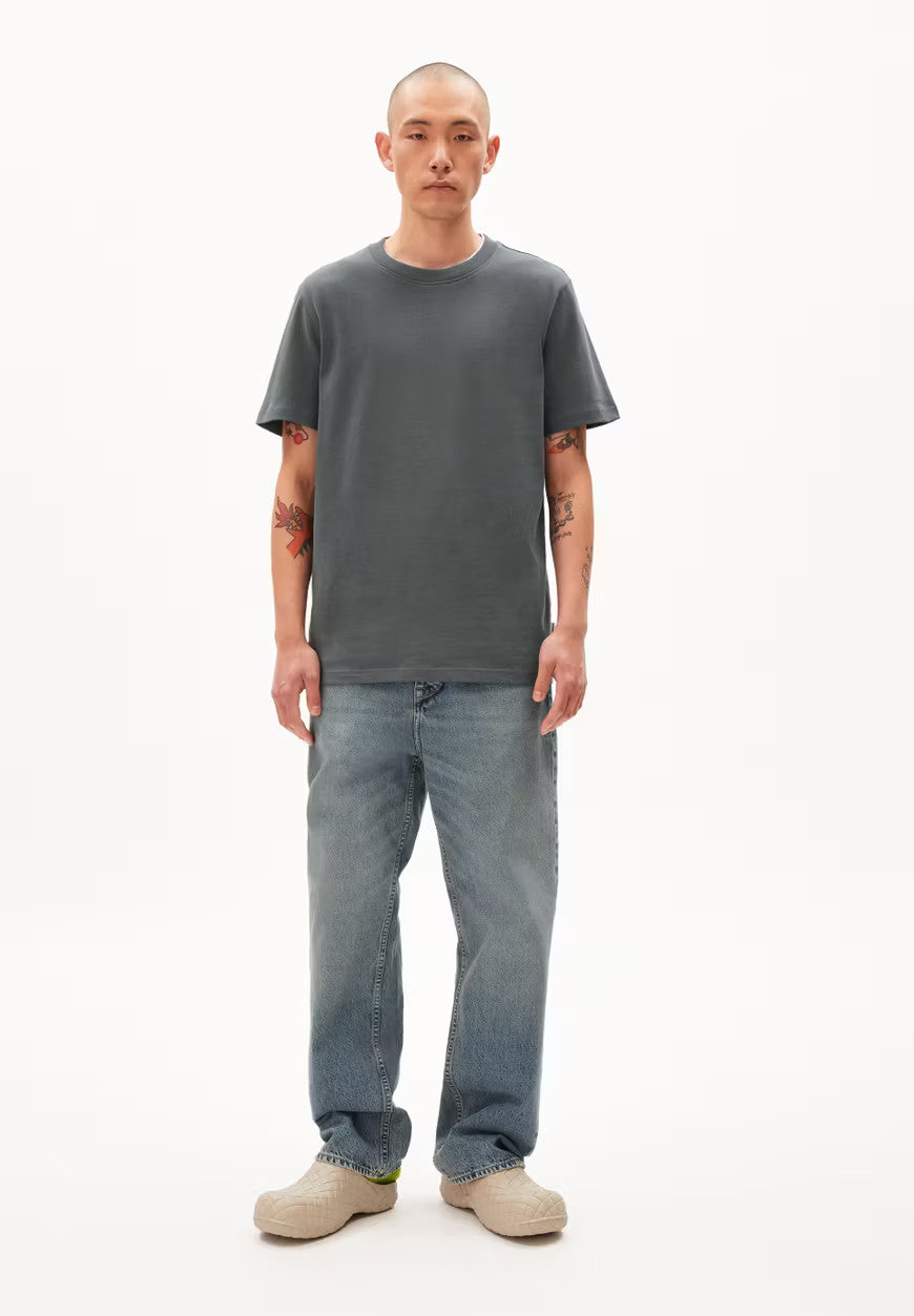 armedangels homme t shirt maarkos coton bio gris l armoire poethique 5