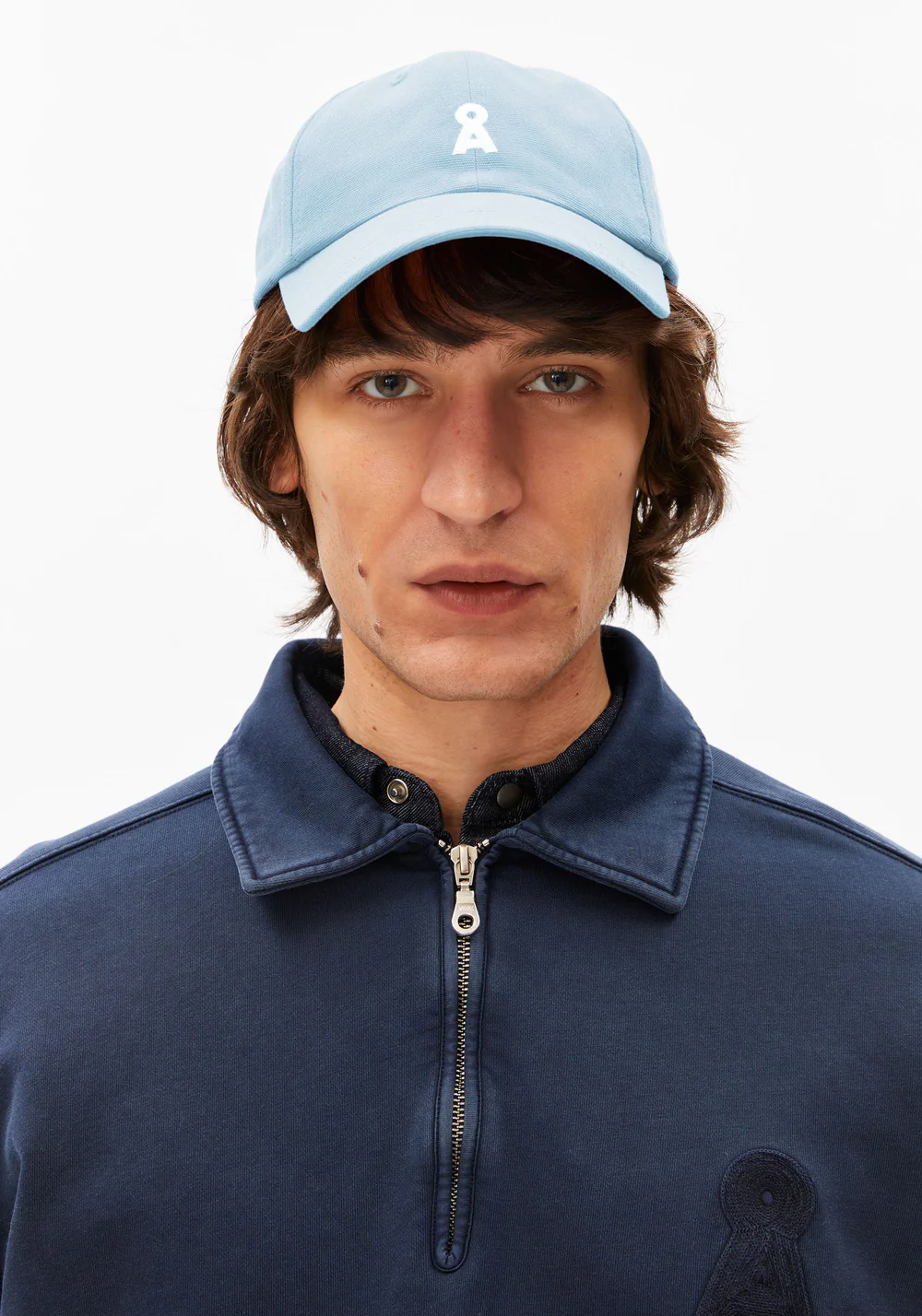 armedangels unisexe casquette yenaas bold coton bio bleu clair l armoire poethique 2