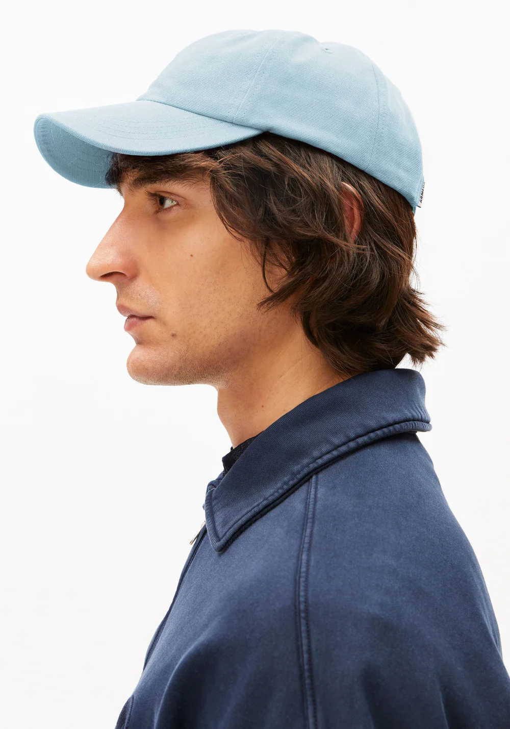 armedangels unisexe casquette yenaas bold coton bio bleu clair l armoire poethique 4