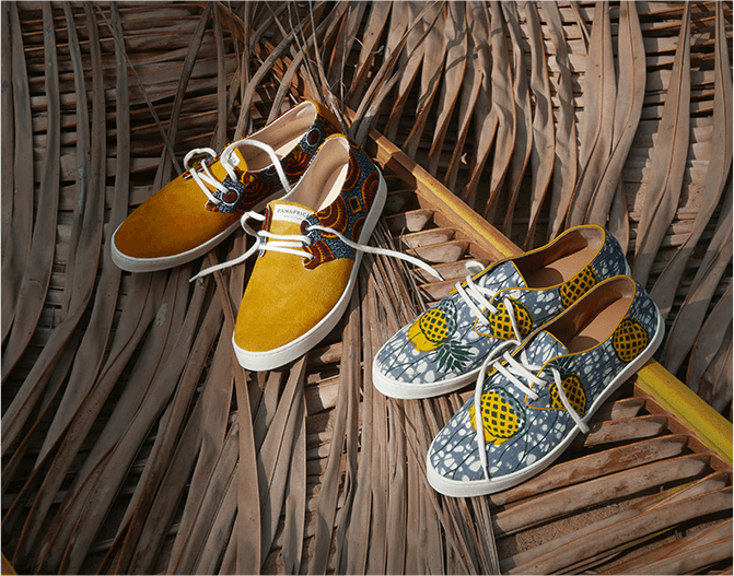 Panafrica, marque éthique de baskets en wax sélectionnée par l'Armoire Poéthique
