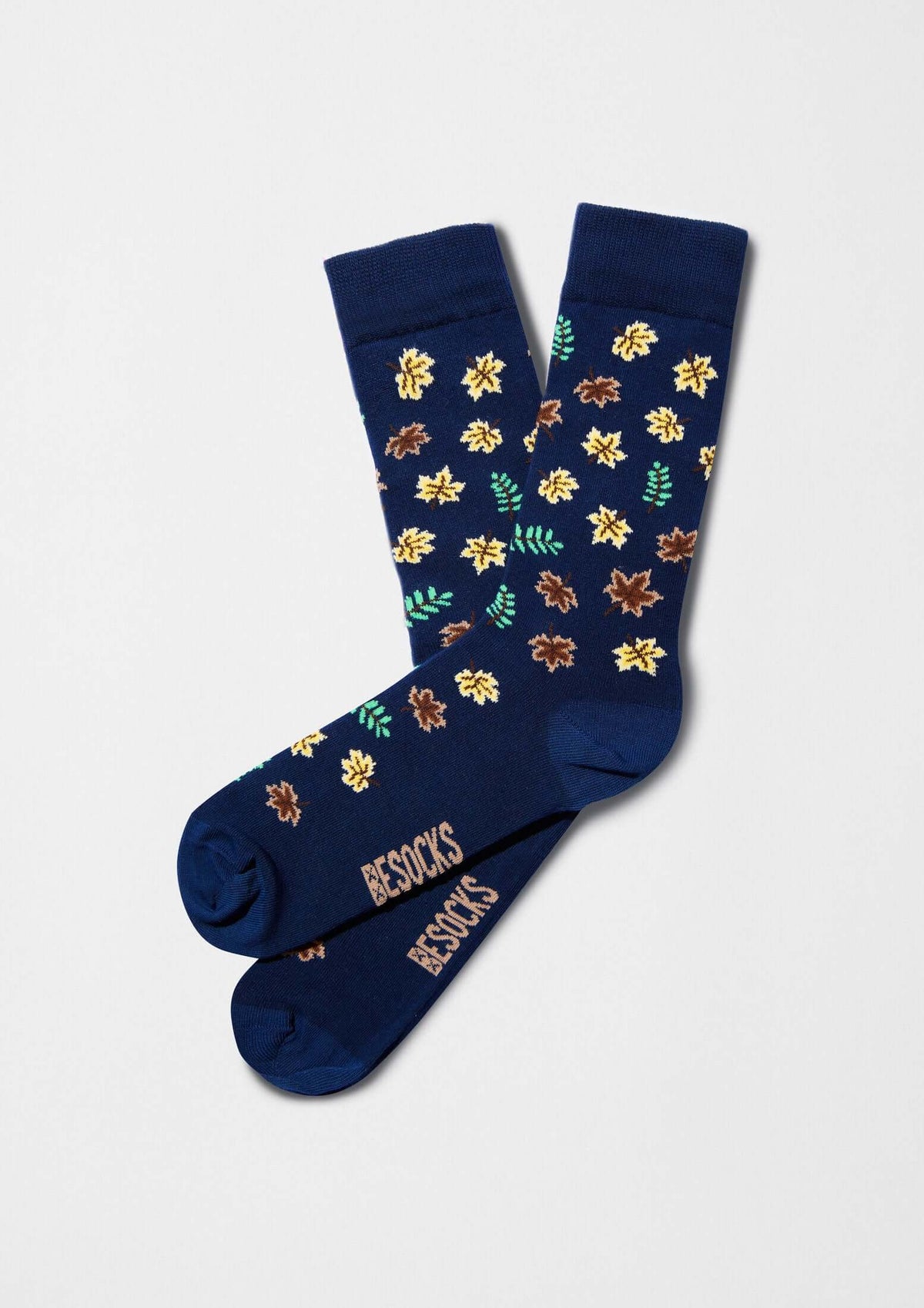 be socks unisexe chaussettes en coton bio feuilles d automne bleu l armoire poet
