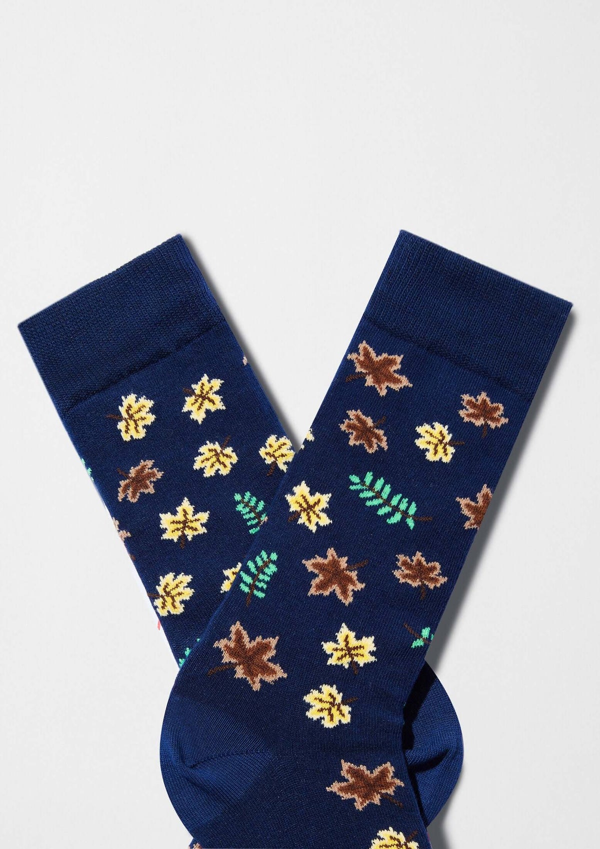 be socks unisexe chaussettes en coton bio feuilles d automne bleu l armoire poet