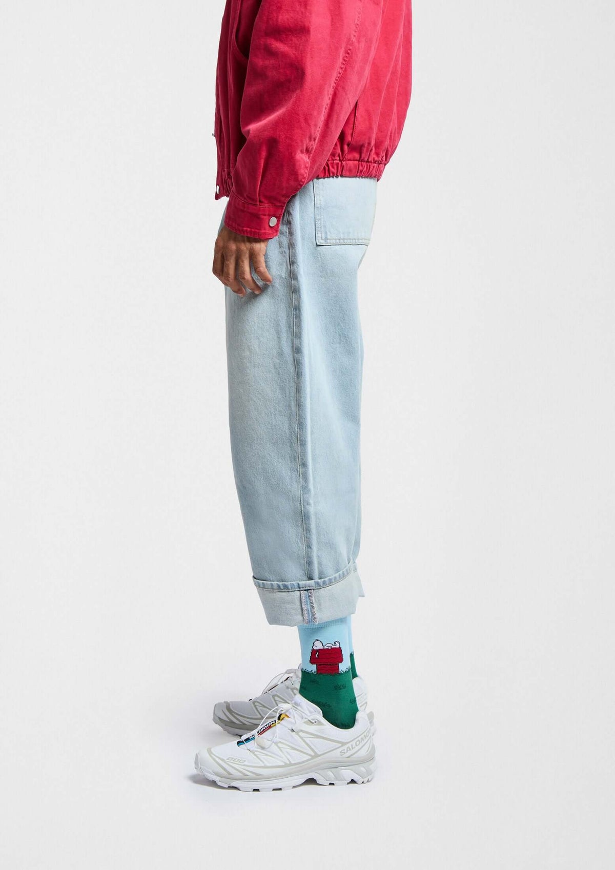 be socks unisexe chaussettes en coton bio snoopy sur sa maison vert et bleu ciel