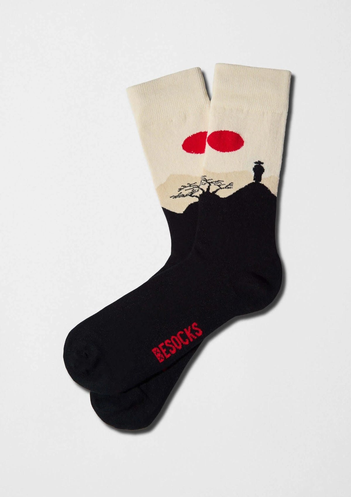 be socks unisexe chaussettes en coton bio soleil levant noir beige et rouge l ar
