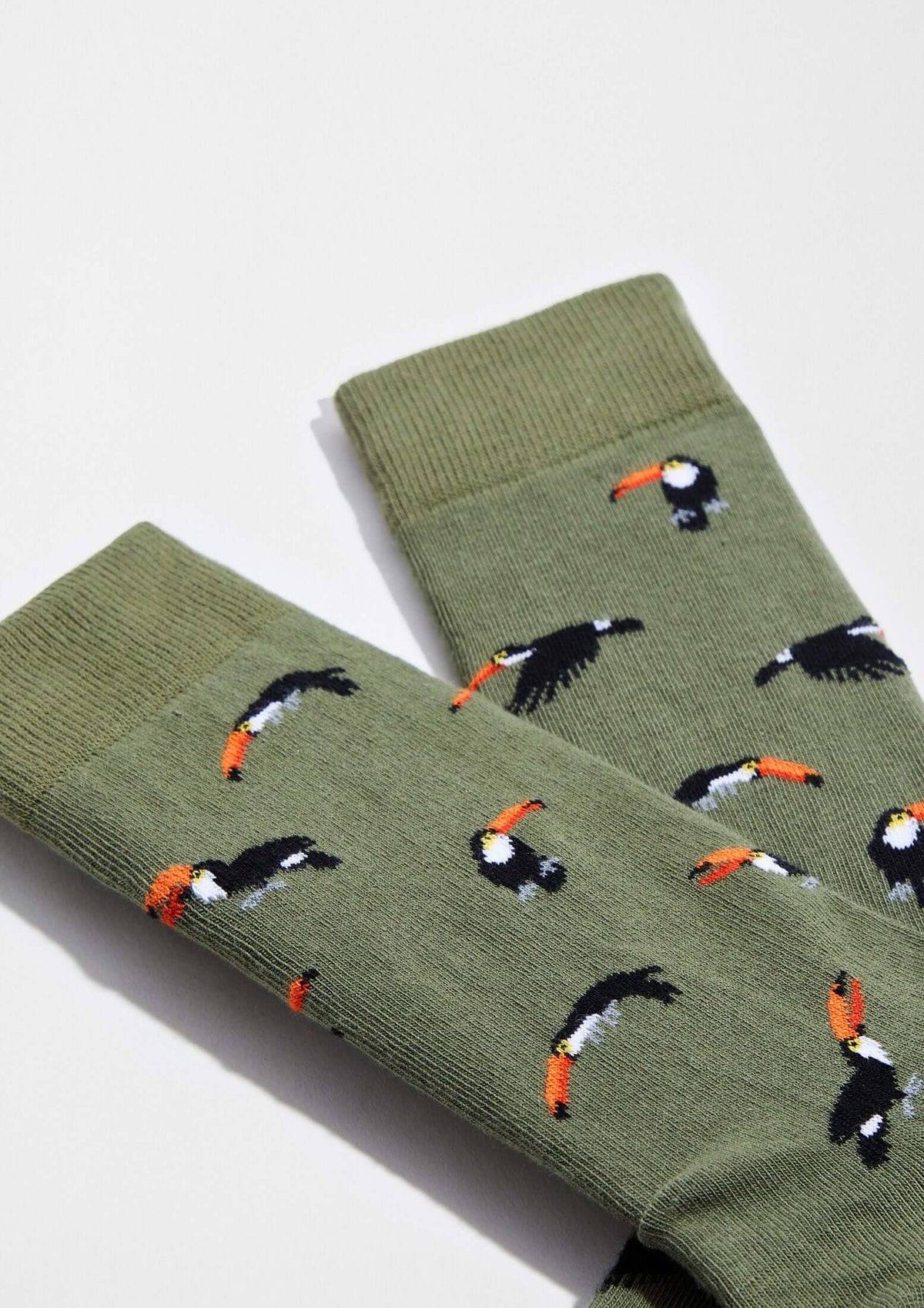 be socks unisexe chaussettes en coton bio toucan kaki l armoire poethique