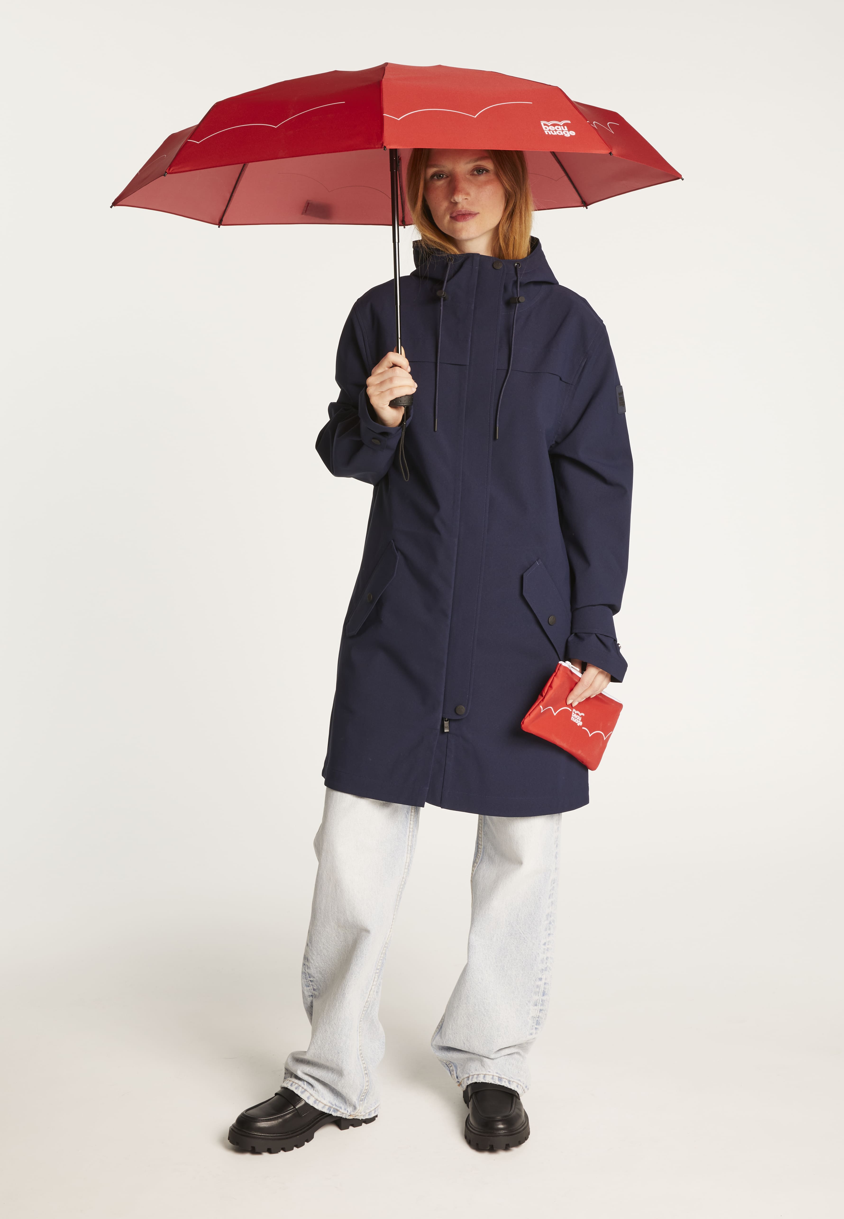 beau nuage unisexe parapluie automatique polyester recycl   rouge rubis l armoire poethique  5