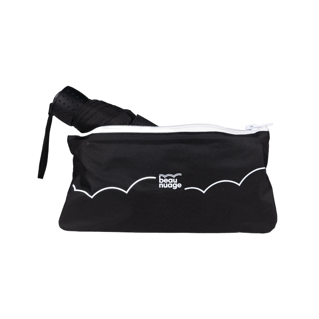 beau nuage unisexe parapluie mini polyester recycl noir immuable l armoire poethique 1