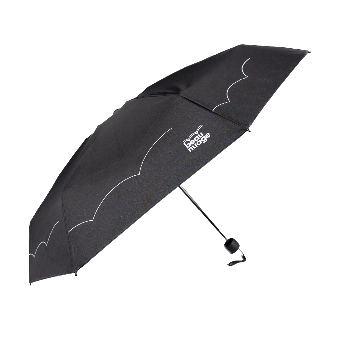 beau nuage unisexe parapluie mini polyester recycl   noir immuable l armoire poethique  3