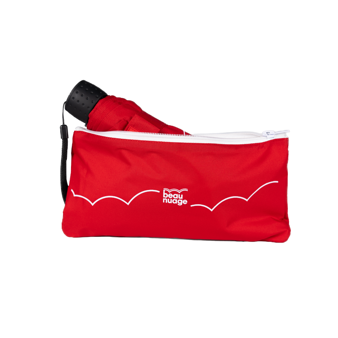 beau nuage unisexe parapluie mini polyester recycl   rouge rubis l armoire poethique  1