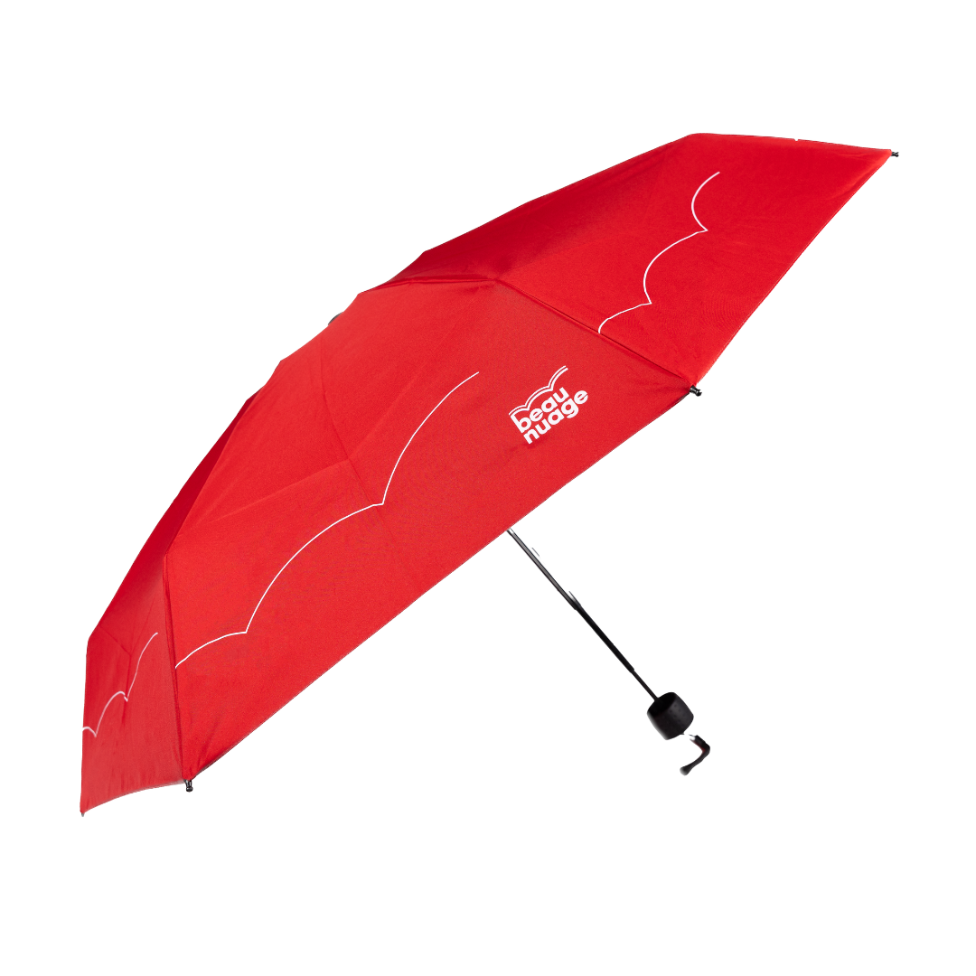 beau nuage unisexe parapluie mini polyester recycl   rouge rubis l armoire poethique  3