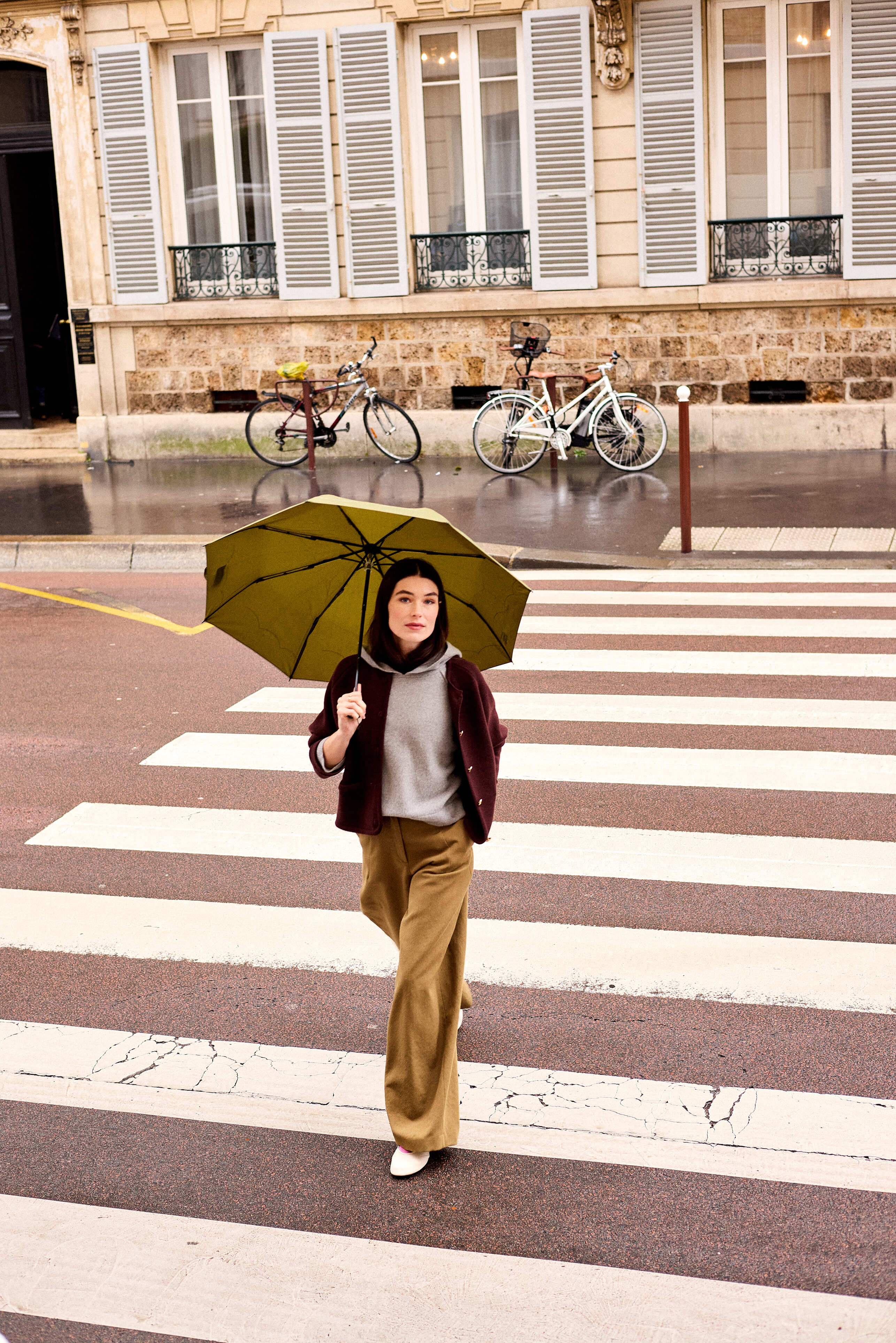 beau nuage unisexe parapluie mini polyester recycl   vert kaki l armoire poethique  1