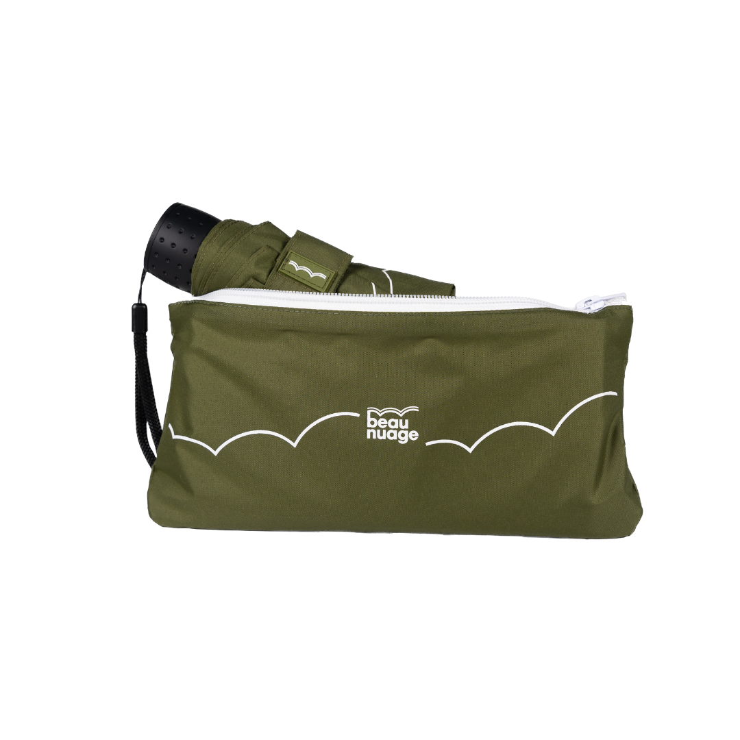 beau nuage unisexe parapluie mini polyester recycl vert kaki l armoire poethique 1