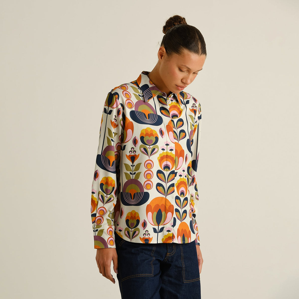 blouse automne en lenzing ecovero nydalen autumn harvest creme et multicolore femme l armoire poethique 1