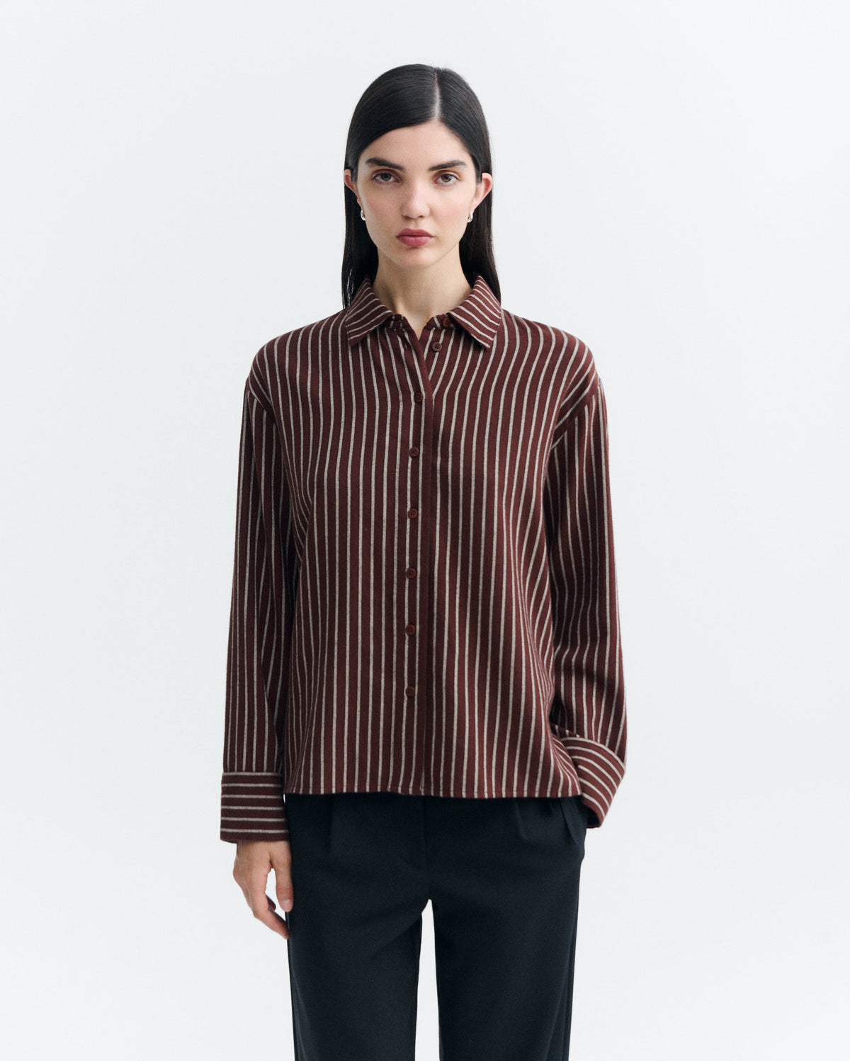 blouse raye en coton bio ohara brushed stripes manuela multicolore thinking mu femme blouse raye ohara coton bio multicolore l armoire poethique 1