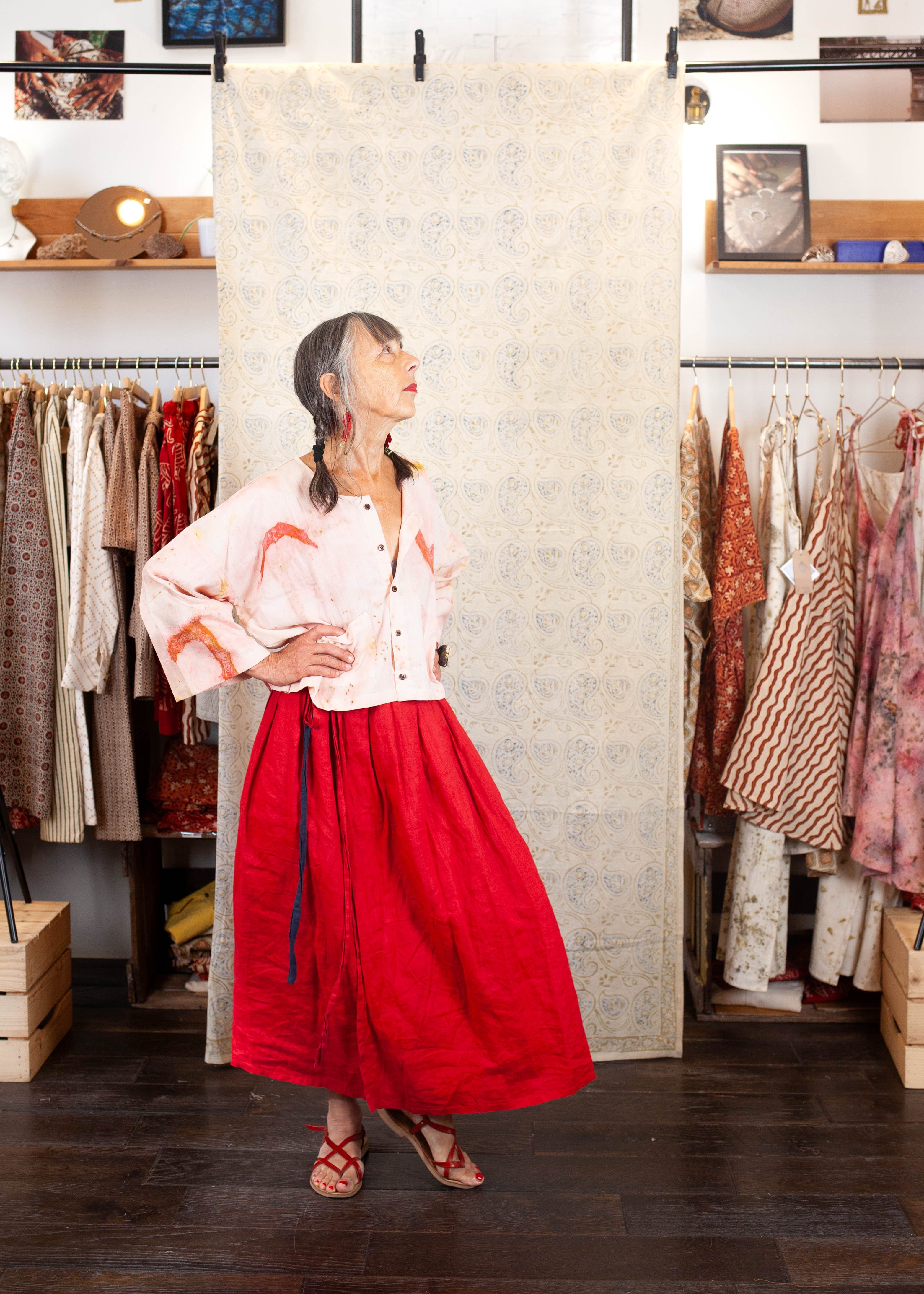 bolero cochin en coton bio bhor aube blanc et rose azaadi femme bolero cochin bhor aude coton bio l armoire poethique 3