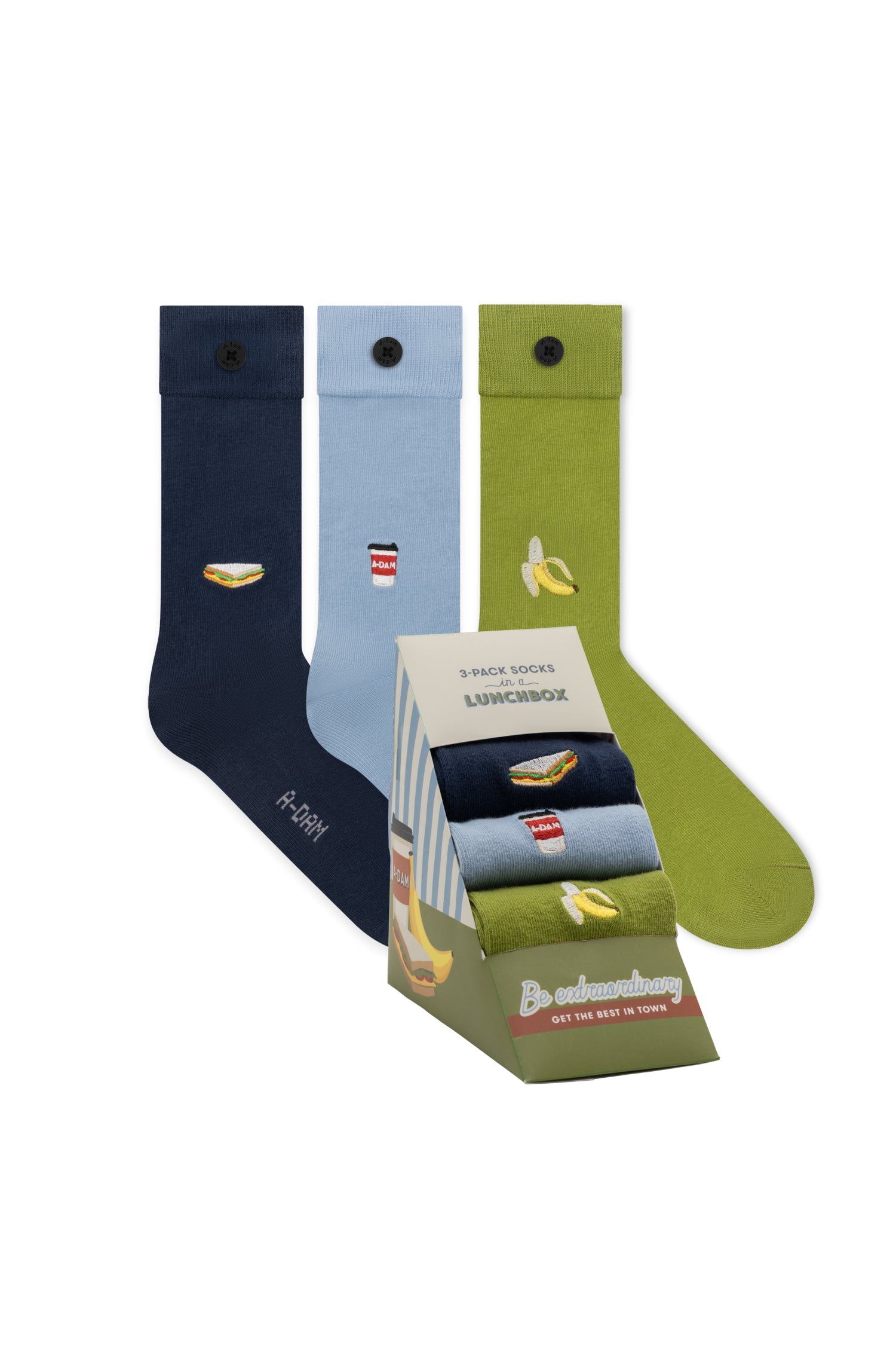 bote de 3 paires de chaussettes en coton bio broderie sandwich multicolore a dam homme chaussettes 3 paires boite cadeau sandwich coton bio multicolore l armoire poethique 1