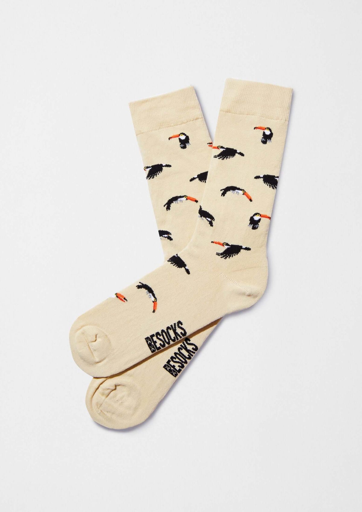 chaussettes en coton bio toucan crme be socks unisexe chaussettes en coton bio toucan creme l armoire poethiquejpg 1