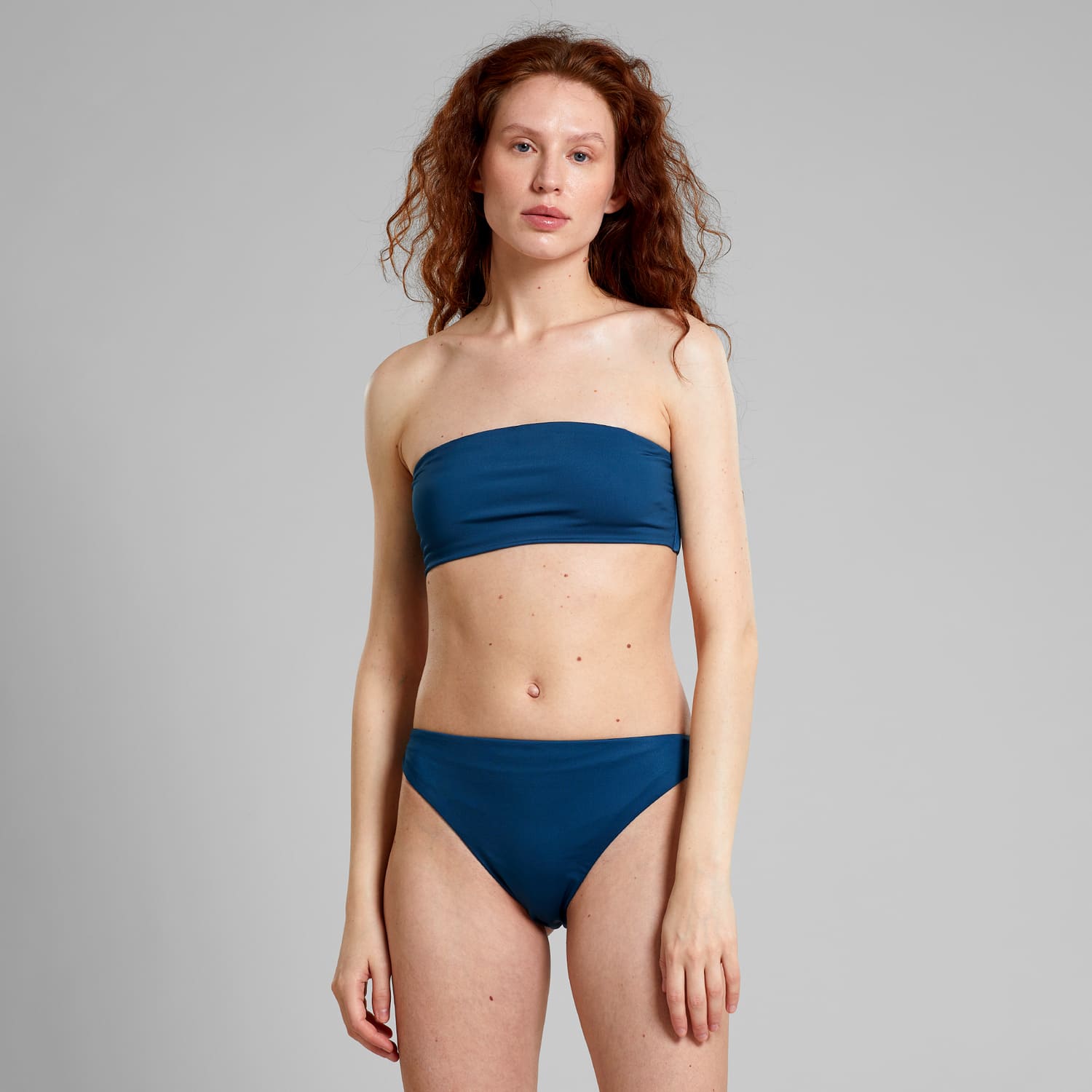 Recycled polyester swimsuit top · blue - bikini top roma clay majolica blue